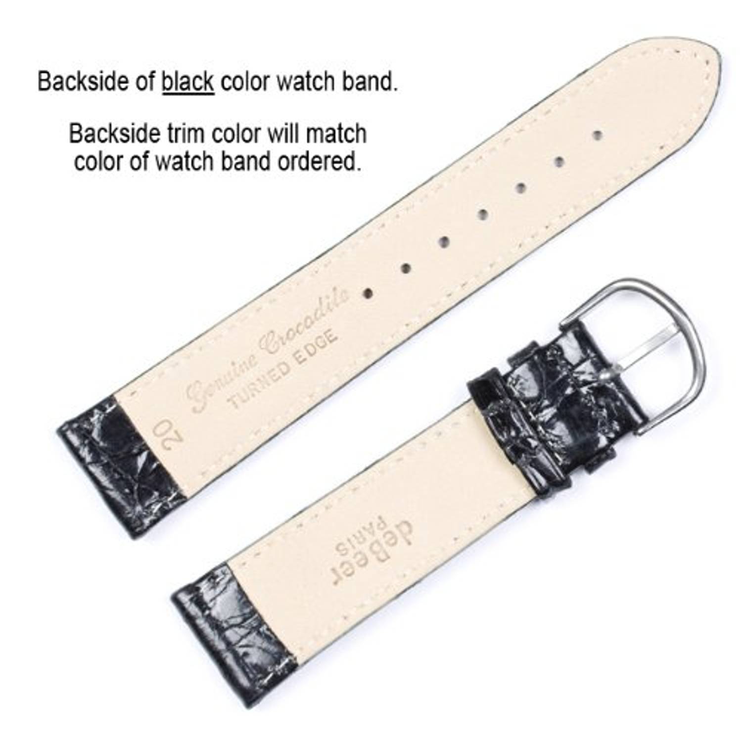 deBeer Watch Bands Genuine Crocodile Watchband Violet 17Mm Watch Band - By Debeer deBeer Watch Bands Genuine Crocodile Watchband Violet 17Mm Watch Band - By Debeer