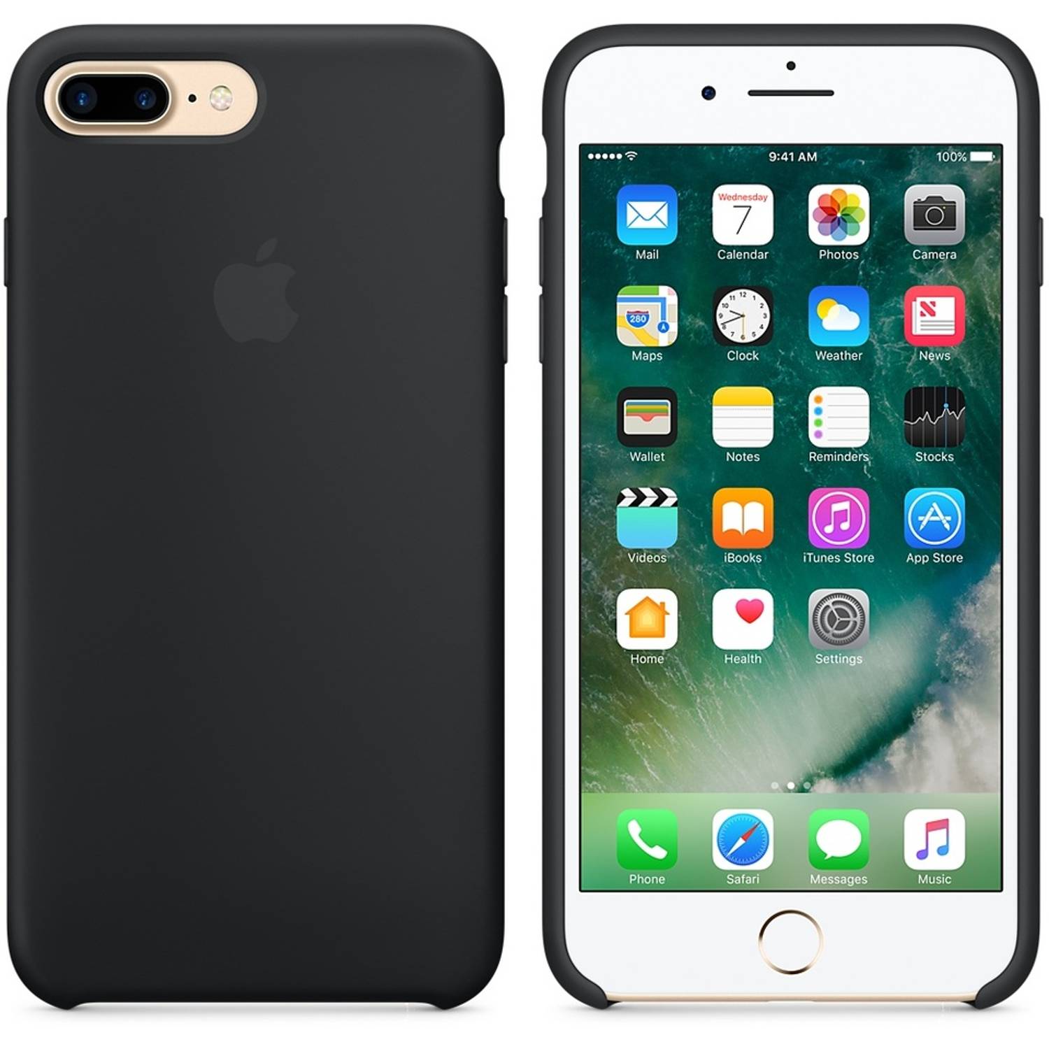 Apple MMQR2ZM/A Iphone 7 Plus Silicone Case Black Apple MMQR2ZM/A Iphone 7 Plus Silicone Case Black
