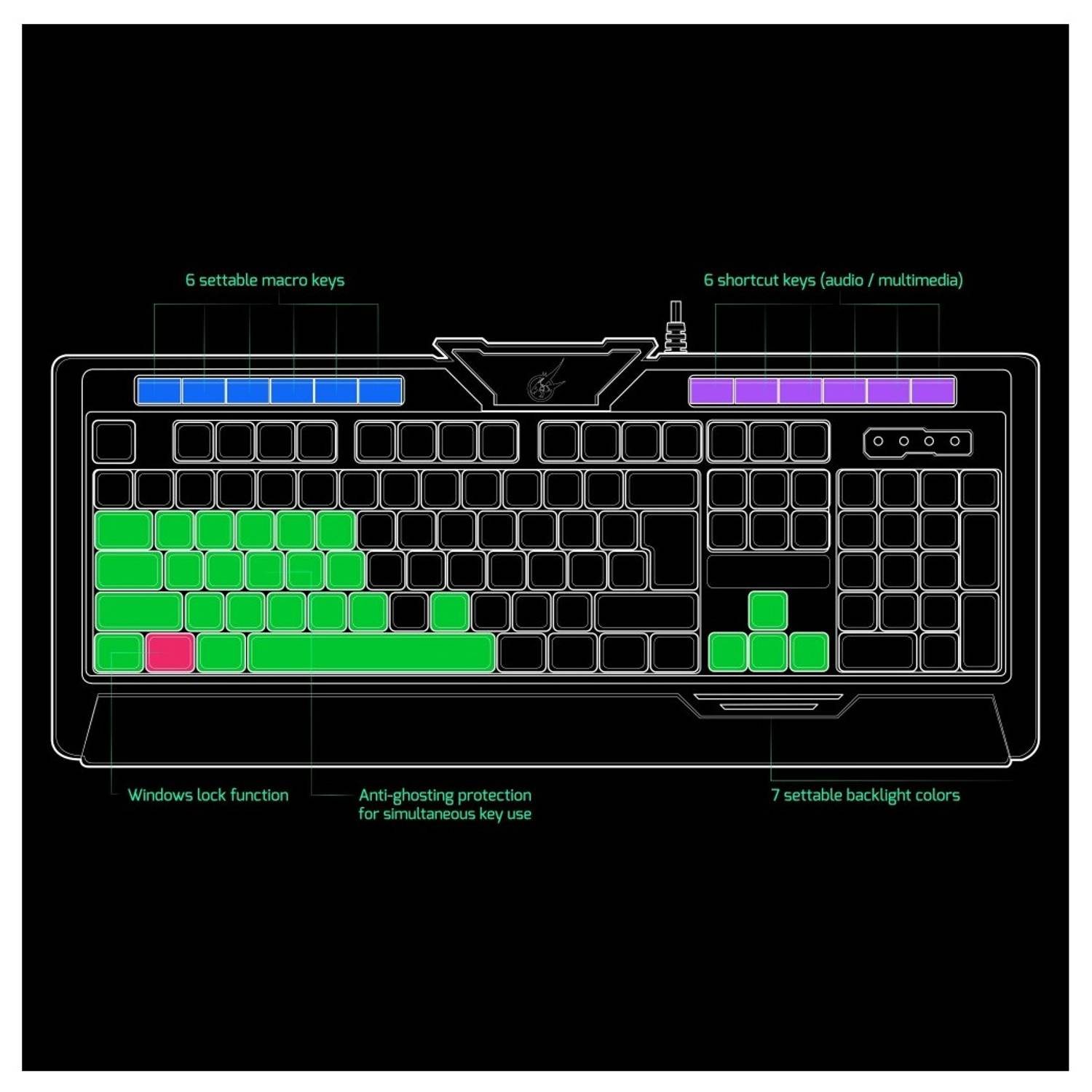 Port Designs Arokh K2 Gaming Keyboard Black 901501 Port Designs Arokh K2 Gaming Keyboard Black 901501