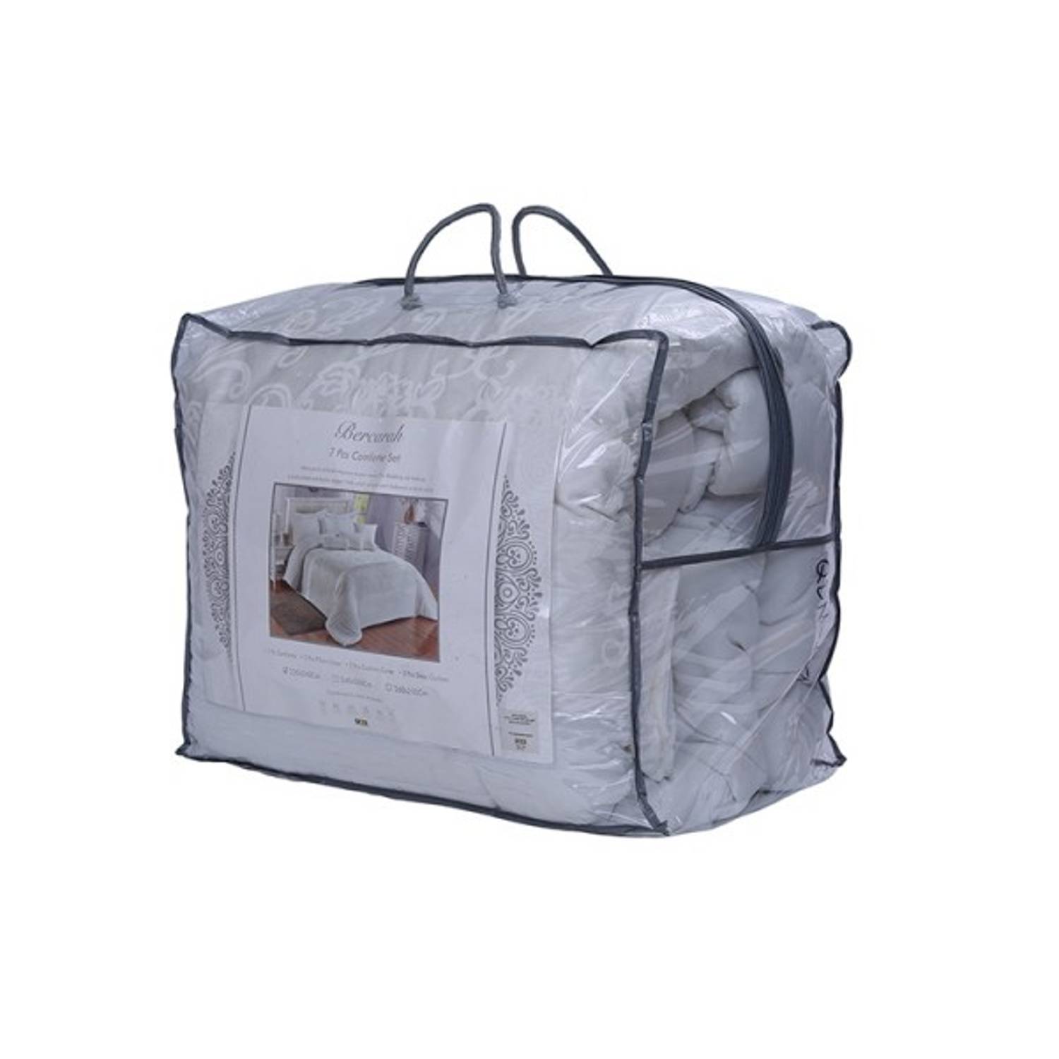 Pan Emirates 7pcs Bercarah Comforter Set 260x260cm White Pan Emirates 7pcs Bercarah Comforter Set 260x260cm White