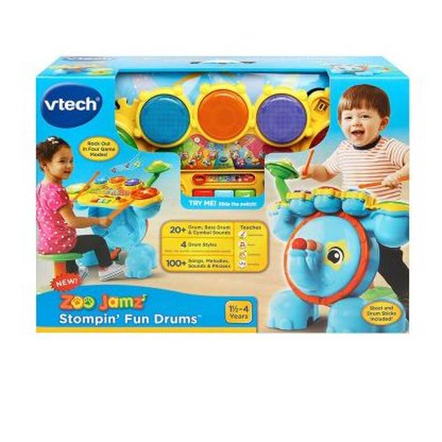 Vtech VT80-196703 Zoo Jamz Stompin Fun Drums Toy Vtech VT80-196703 Zoo Jamz Stompin Fun Drums Toy