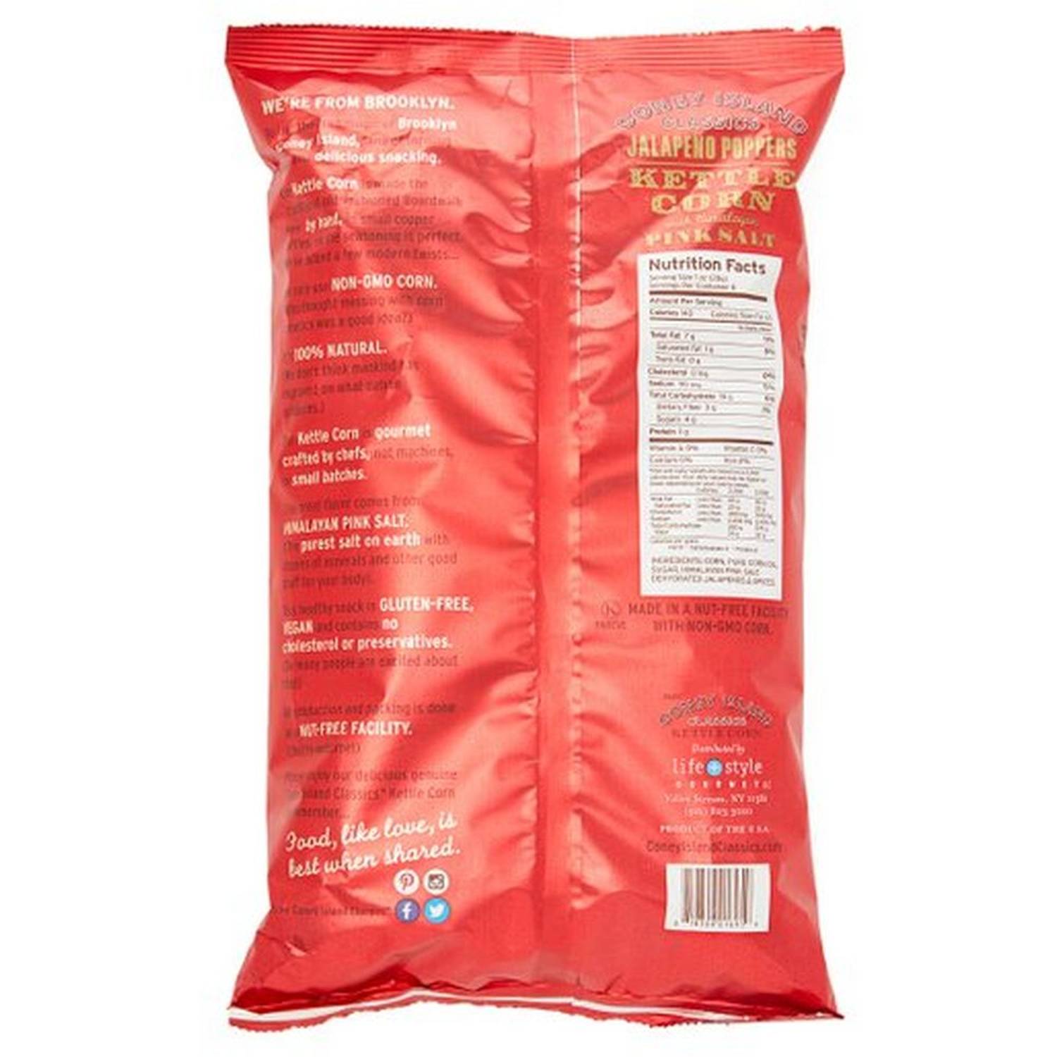 Coney Island Jalapeno Poppers Popcorn with Himalayan Pink Salt 226g Coney Island Jalapeno Poppers Popcorn with Himalayan Pink Salt 226g