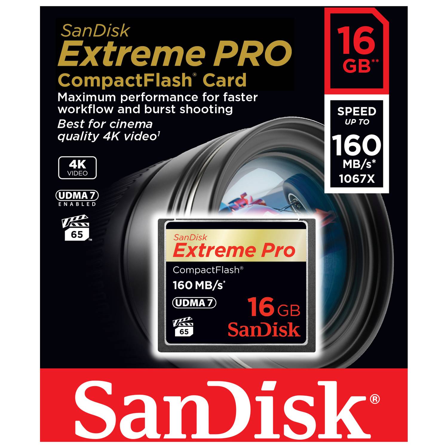 Sandisk SDCFXPS016GX46 Extreme Pro Compact Flash 16GB Sandisk SDCFXPS016GX46 Extreme Pro Compact Flash 16GB