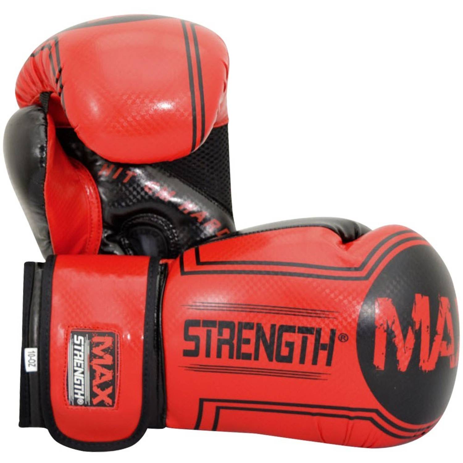 Max Strength Boxing Gloves Muay Thai Red/Black 10oz Max Strength Boxing Gloves Muay Thai Red/Black 10oz