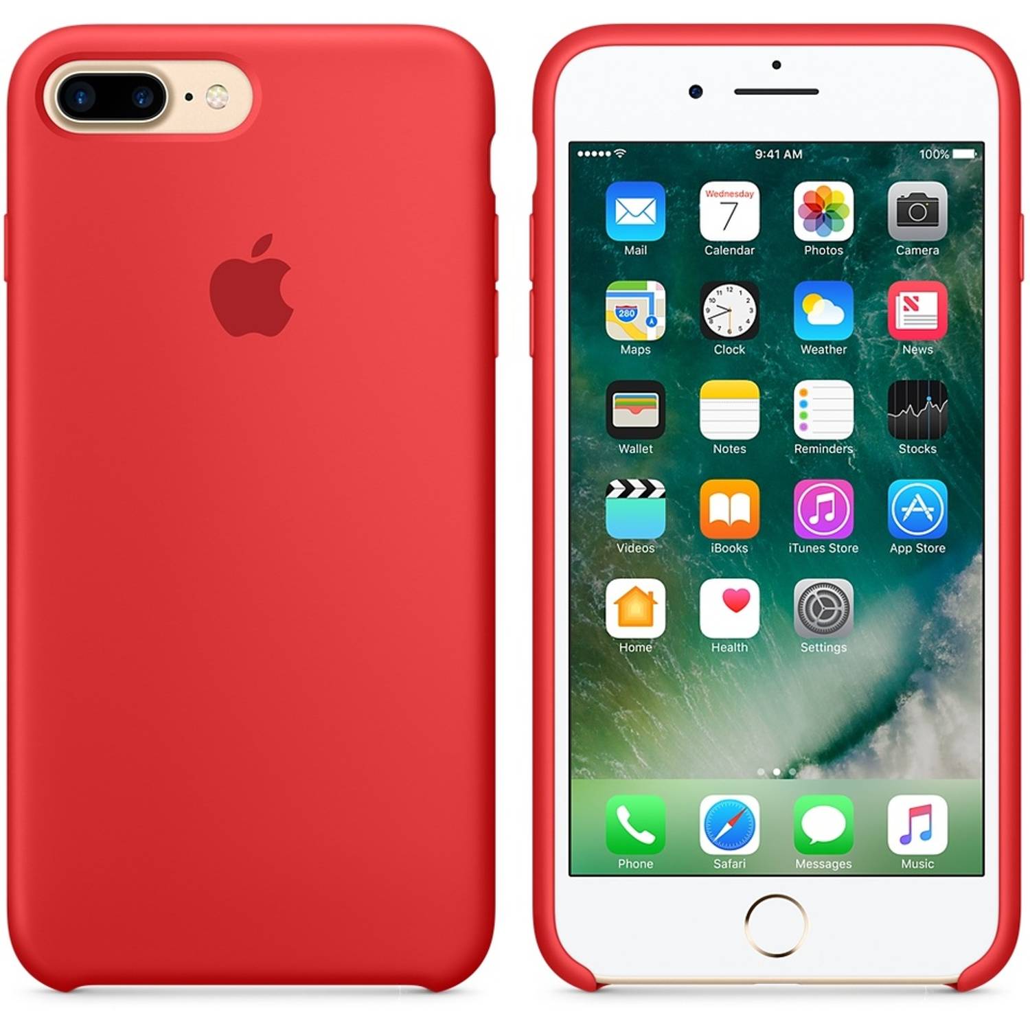 Apple MMQV2ZM/A Iphone 7 Plus Silicone Case Red Apple MMQV2ZM/A Iphone 7 Plus Silicone Case Red