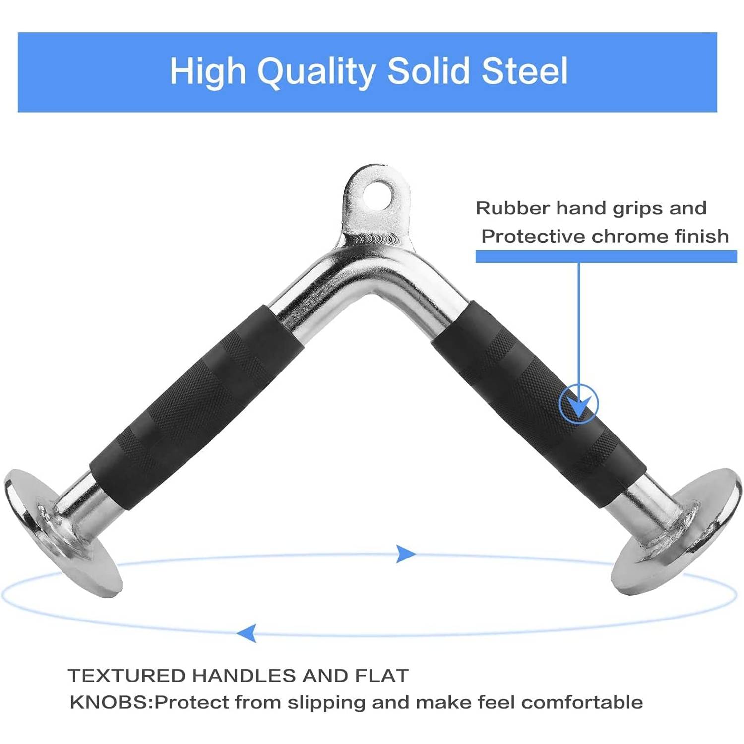 ULTIMAX V Bar Cable Attachment, Cable Machine Attachment Double for Gym 360 Steel Swivel Non Slip and Durable Handle ULTIMAX V Bar Cable Attachment, Cable Machine Attachment Double for Gym 360 Steel Swivel Non Slip and Durable Handle