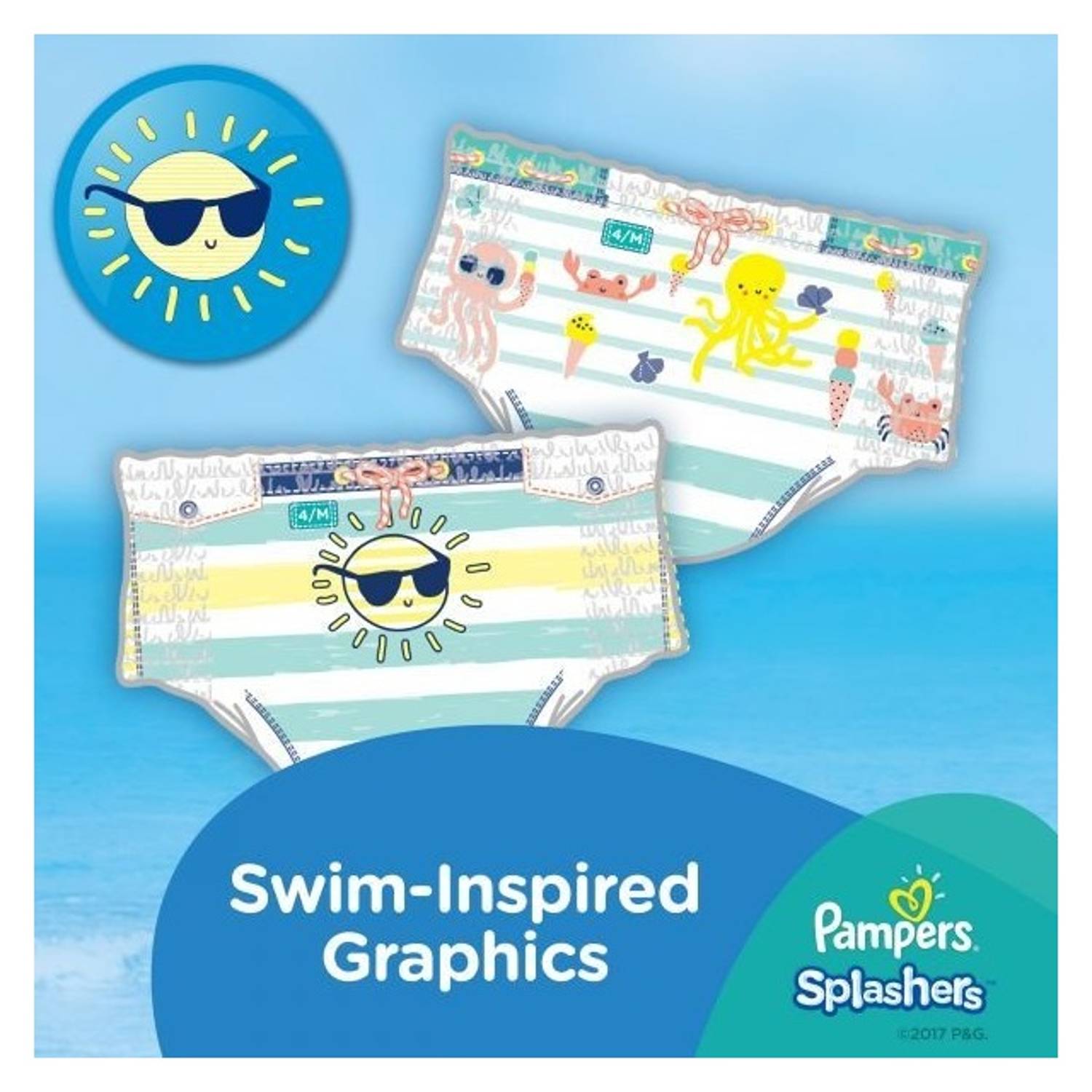 Pampers splashers swimming pants size 4-5 9-15 kg carry pack 11 count Pampers splashers swimming pants size 4-5 9-15 kg carry pack 11 count