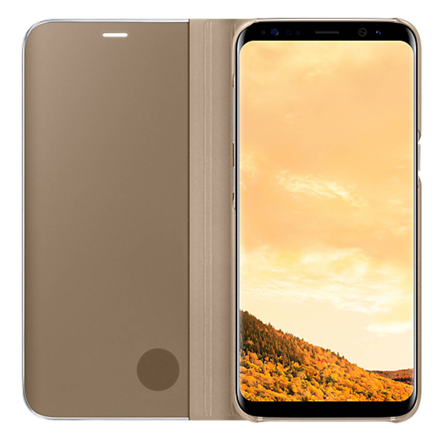 Samsung Clear View Standing Cover Gold For Galaxy S8+ Samsung Clear View Standing Cover Gold For Galaxy S8+