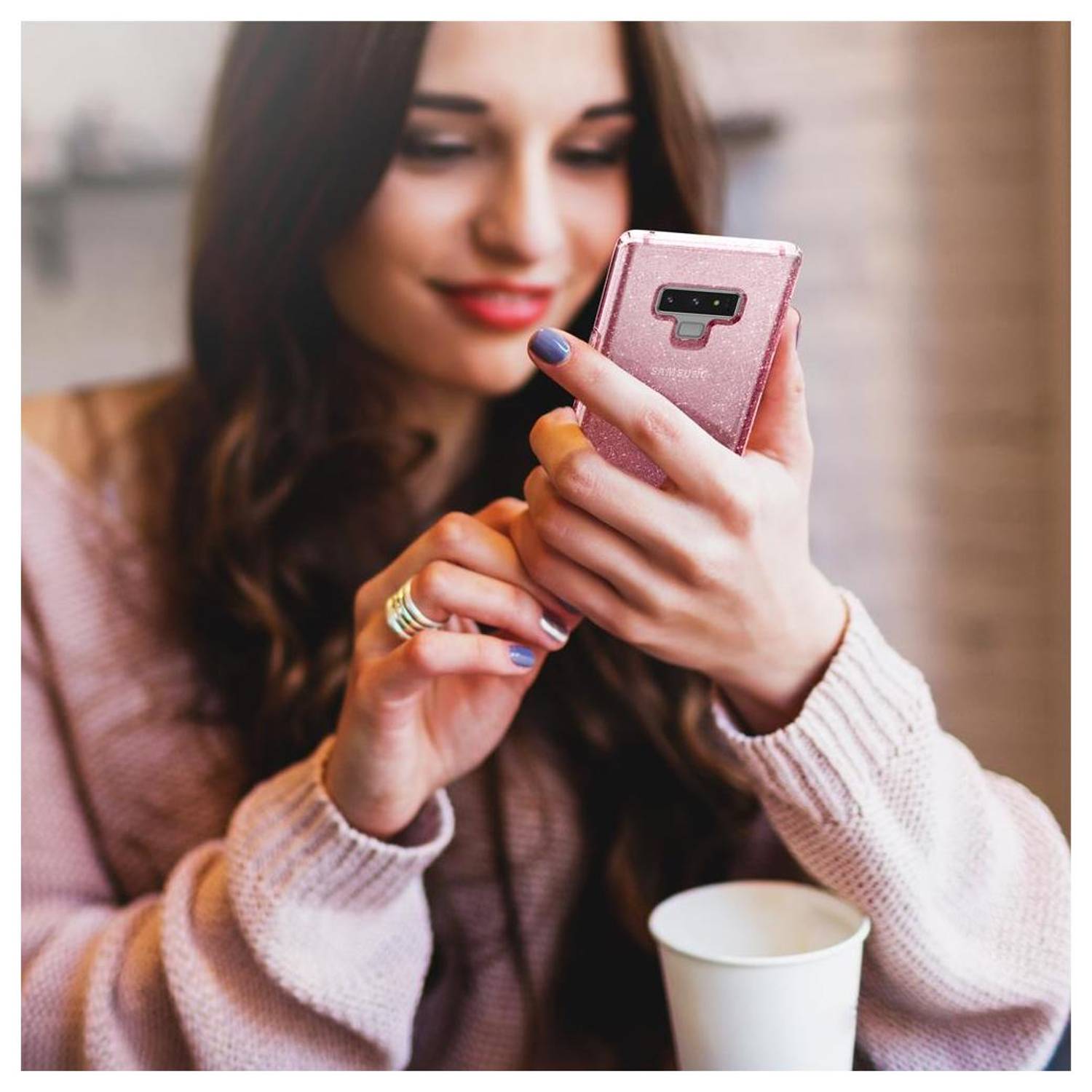 Spigen Liquid Crystal Glitter Rose Quartz Case Galaxy Note 9 Spigen Liquid Crystal Glitter Rose Quartz Case Galaxy Note 9