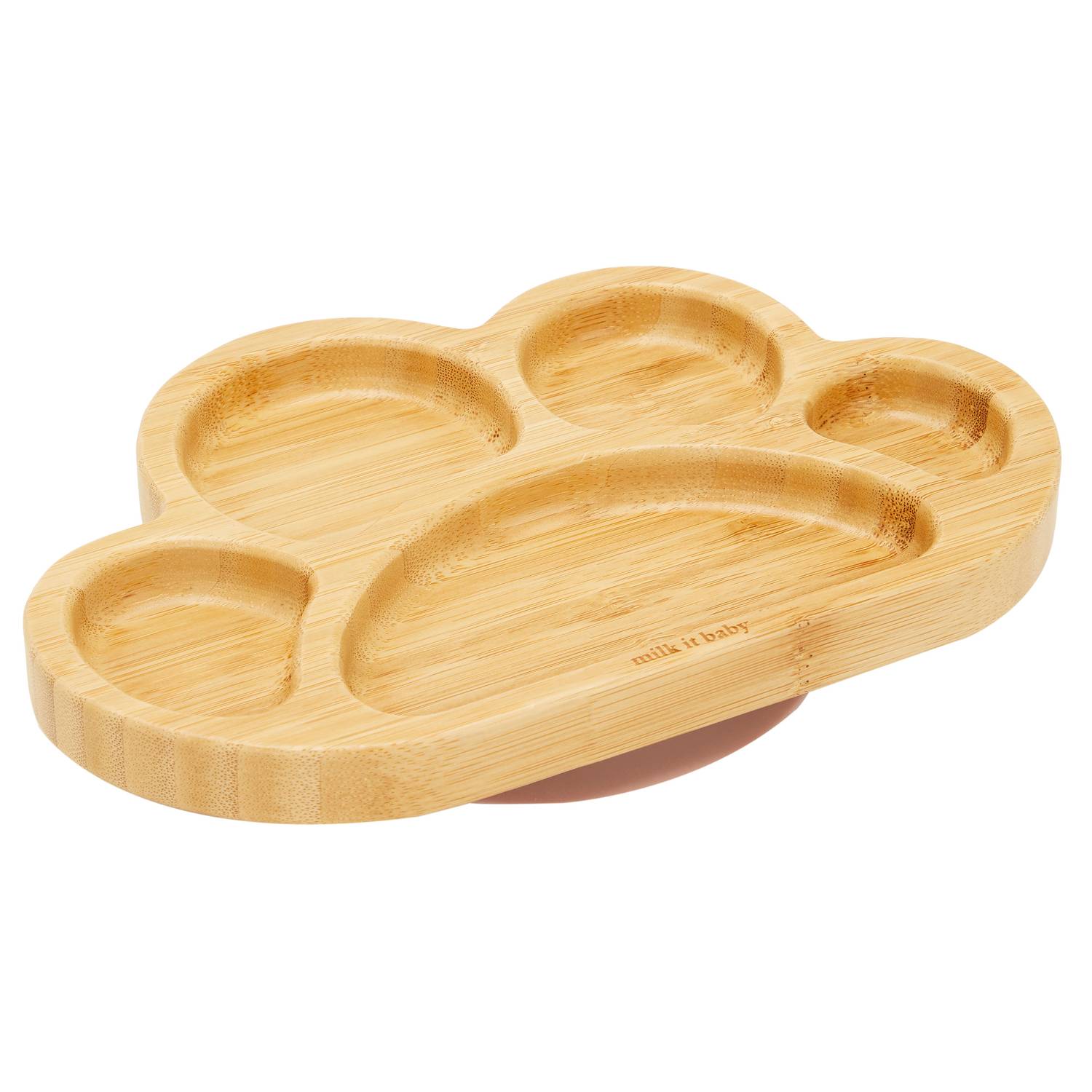 Milk It Baby, MI-BAMTPBB005 Bamboo Tiger Paw Suction Plate & Fork Set, Berry Blue Milk It Baby, MI-BAMTPBB005 Bamboo Tiger Paw Suction Plate & Fork Set, Berry Blue