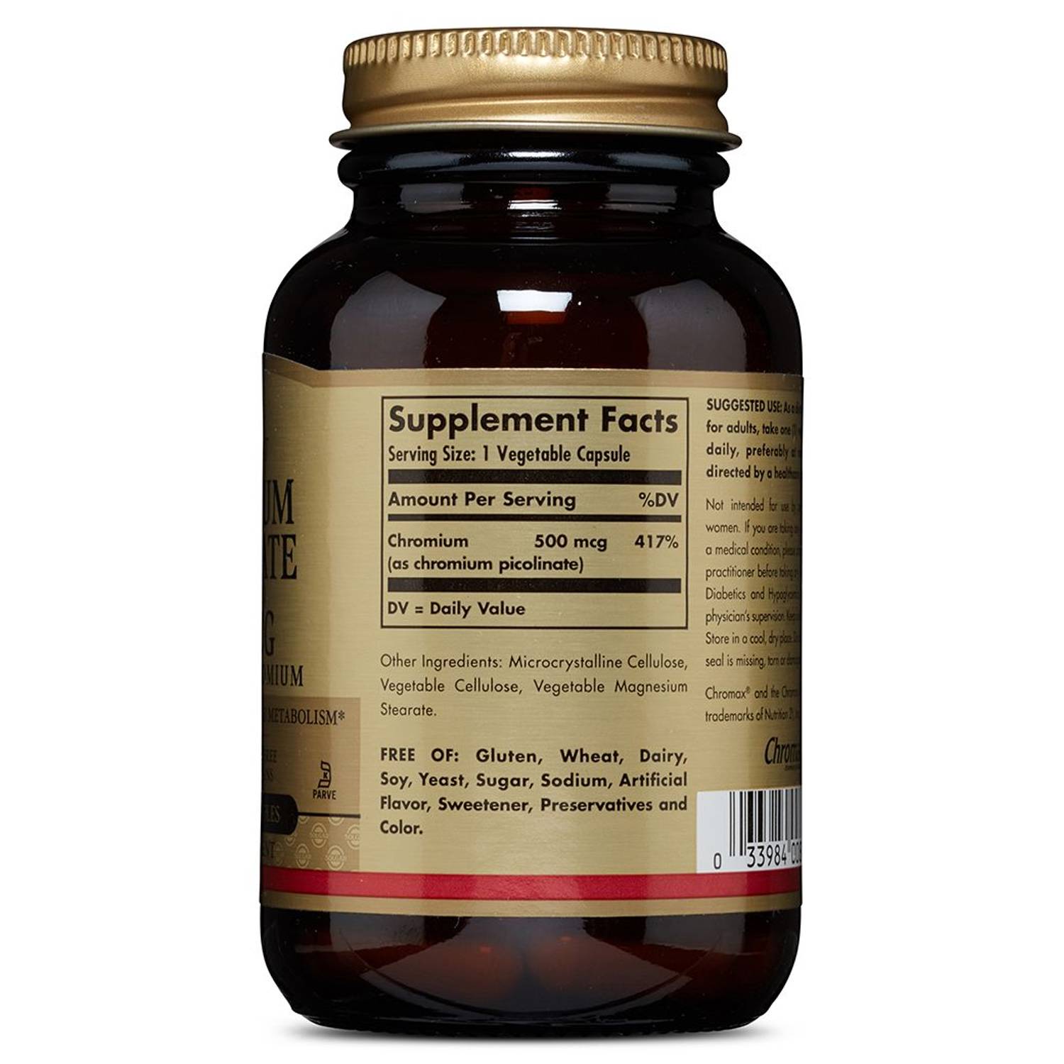 Solgar Chromium Picolinate 500 µg Veg Capsules Pack of 60 Solgar Chromium Picolinate 500 µg Veg Capsules Pack of 60