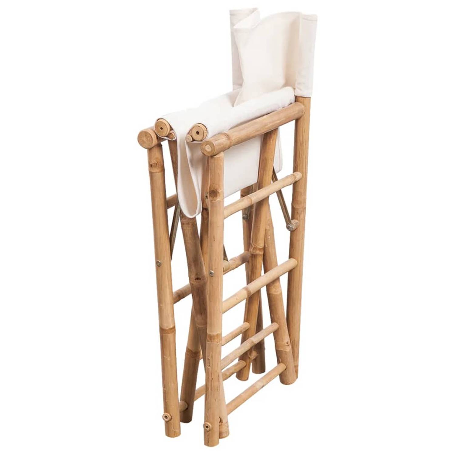 vidaXL Folding Director's Chair 2 pcs Bamboo and Canvas vidaXL Folding Director's Chair 2 pcs Bamboo and Canvas