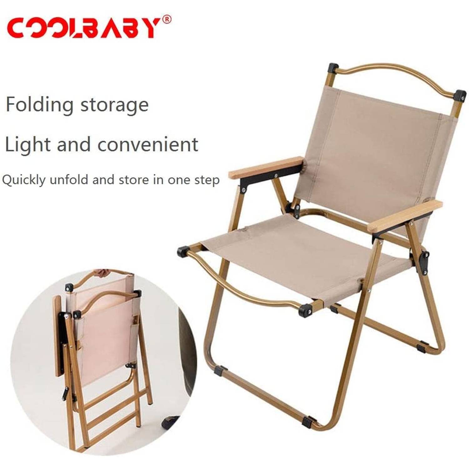COOLBABY Outdoor Folding Chair Black Medium ZRW-ZDY02-SRK COOLBABY Outdoor Folding Chair Black Medium ZRW-ZDY02-SRK