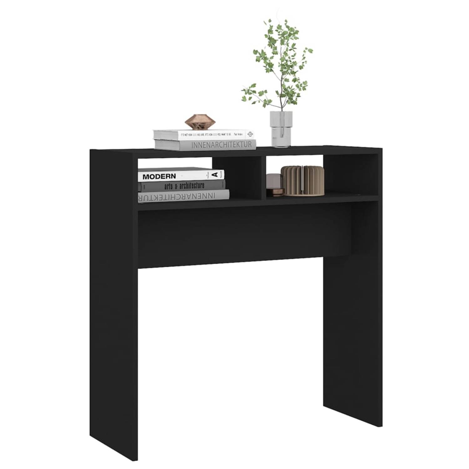 vidaXL Console Table Black 78x30x80 cm Engineered Wood vidaXL Console Table Black 78x30x80 cm Engineered Wood