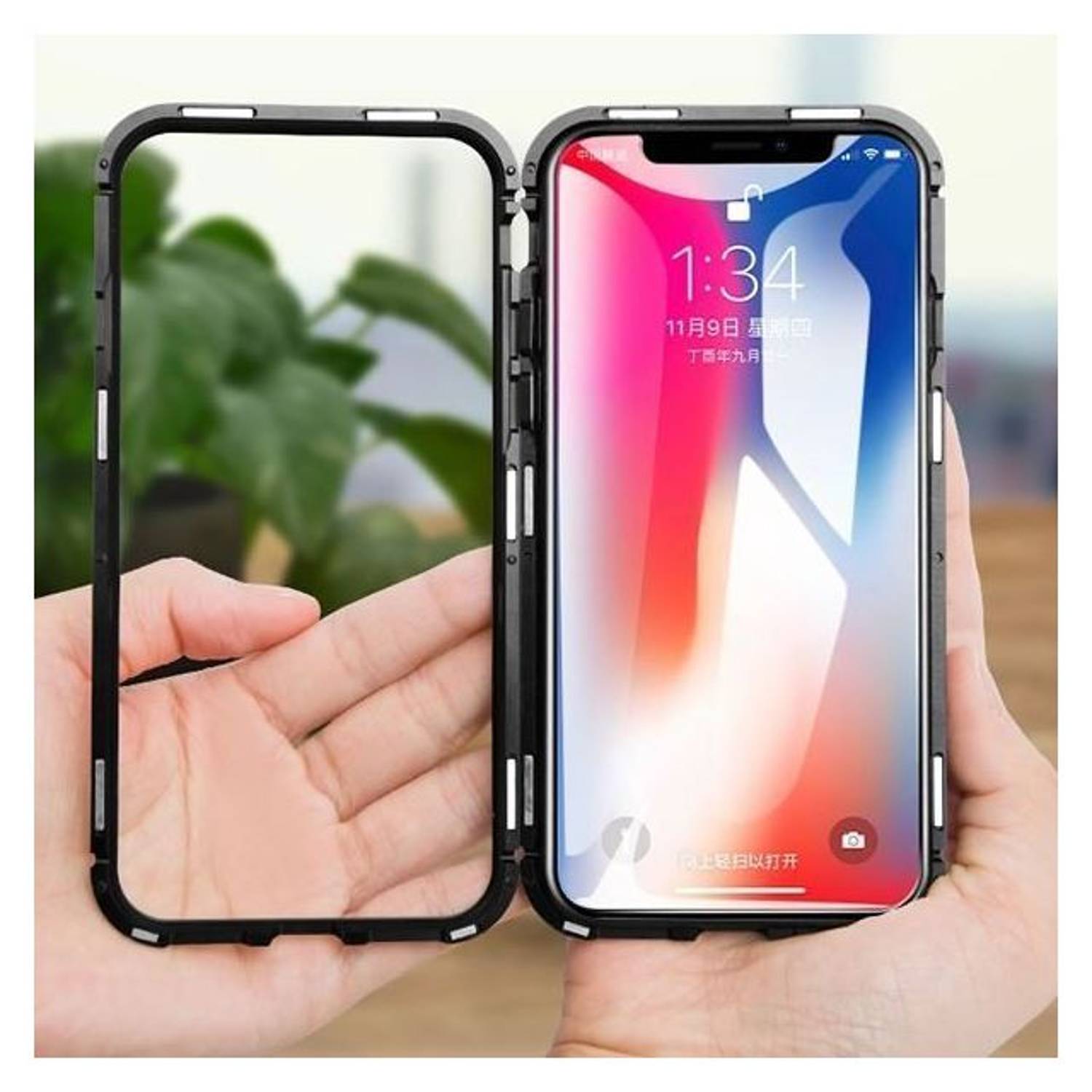 Baseus Magneite Hard Case For iPhone X/Xs Transparent/Blk Baseus Magneite Hard Case For iPhone X/Xs Transparent/Blk
