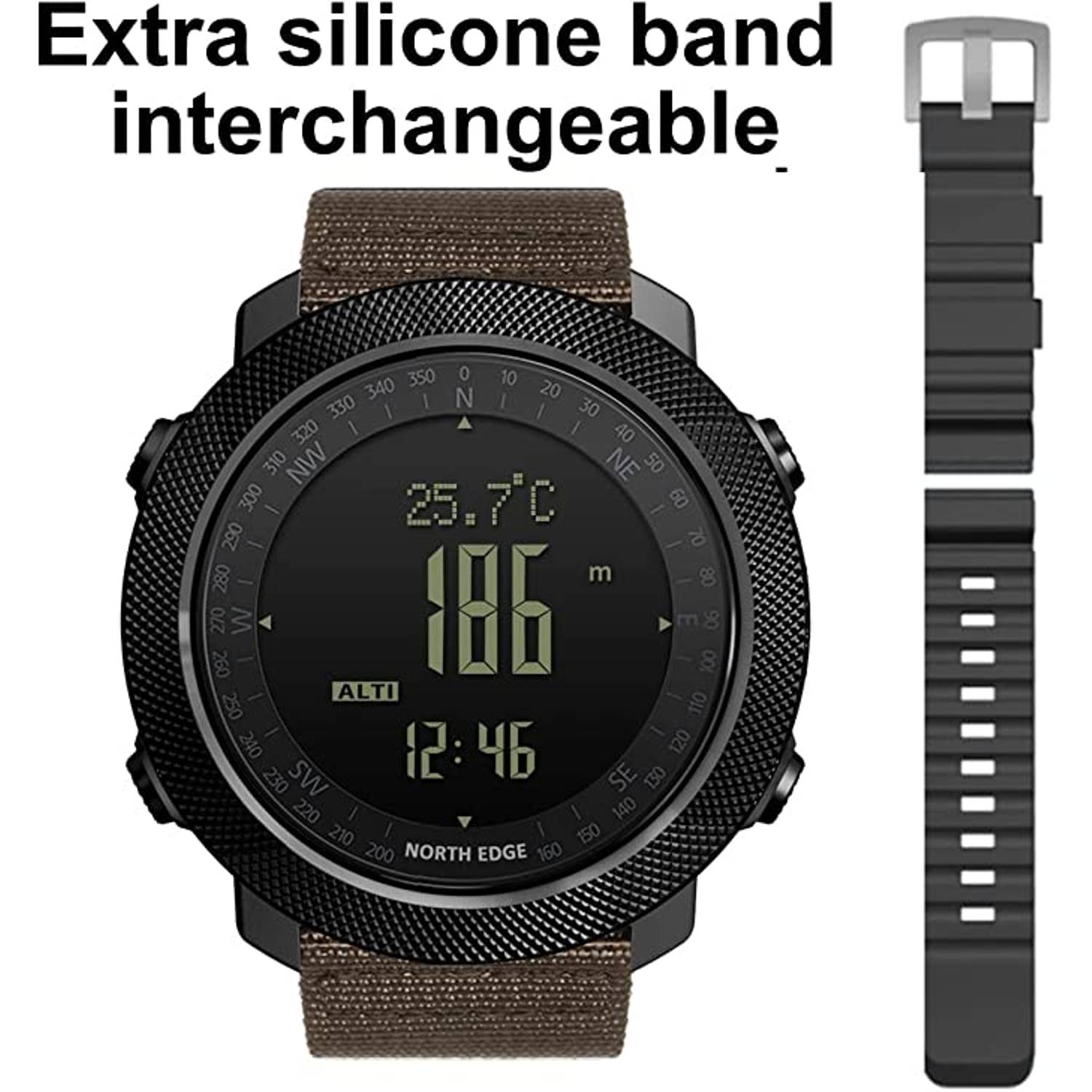 North Edge Apache Men's Outdoor Sport Digital Wrist Watch Multifunctional Smart Watch Swimming Military Army Watches Altimeter Barometer Compass Waterproof 50m North Edge Apache Men's Outdoor Sport Digital Wrist Watch Multifunctional Smart Watch Swimming Military Army Watches Altimeter Barometer Compass Waterproof 50m