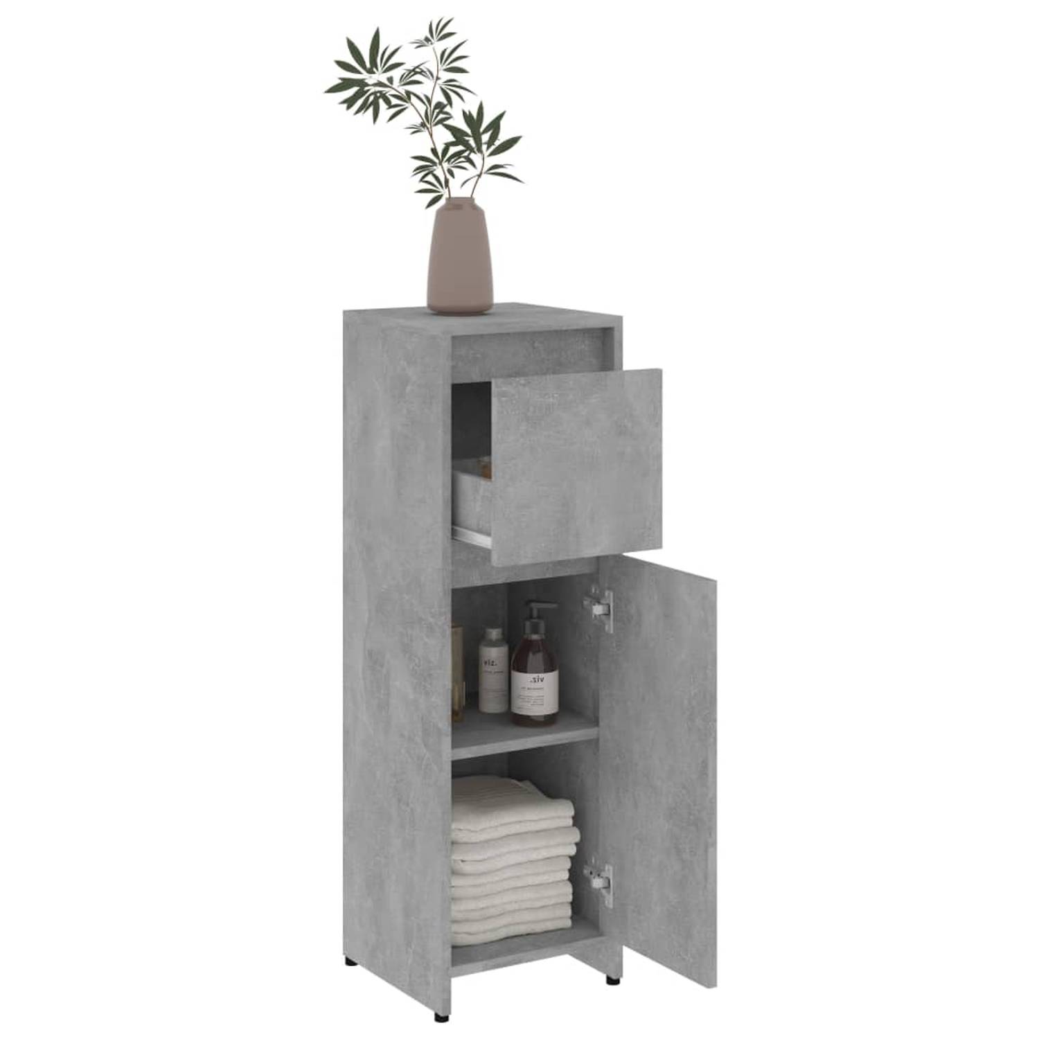 vidaXL Bathroom Cabinet Concrete Grey 30x30x95 cm Engineered Wood vidaXL Bathroom Cabinet Concrete Grey 30x30x95 cm Engineered Wood