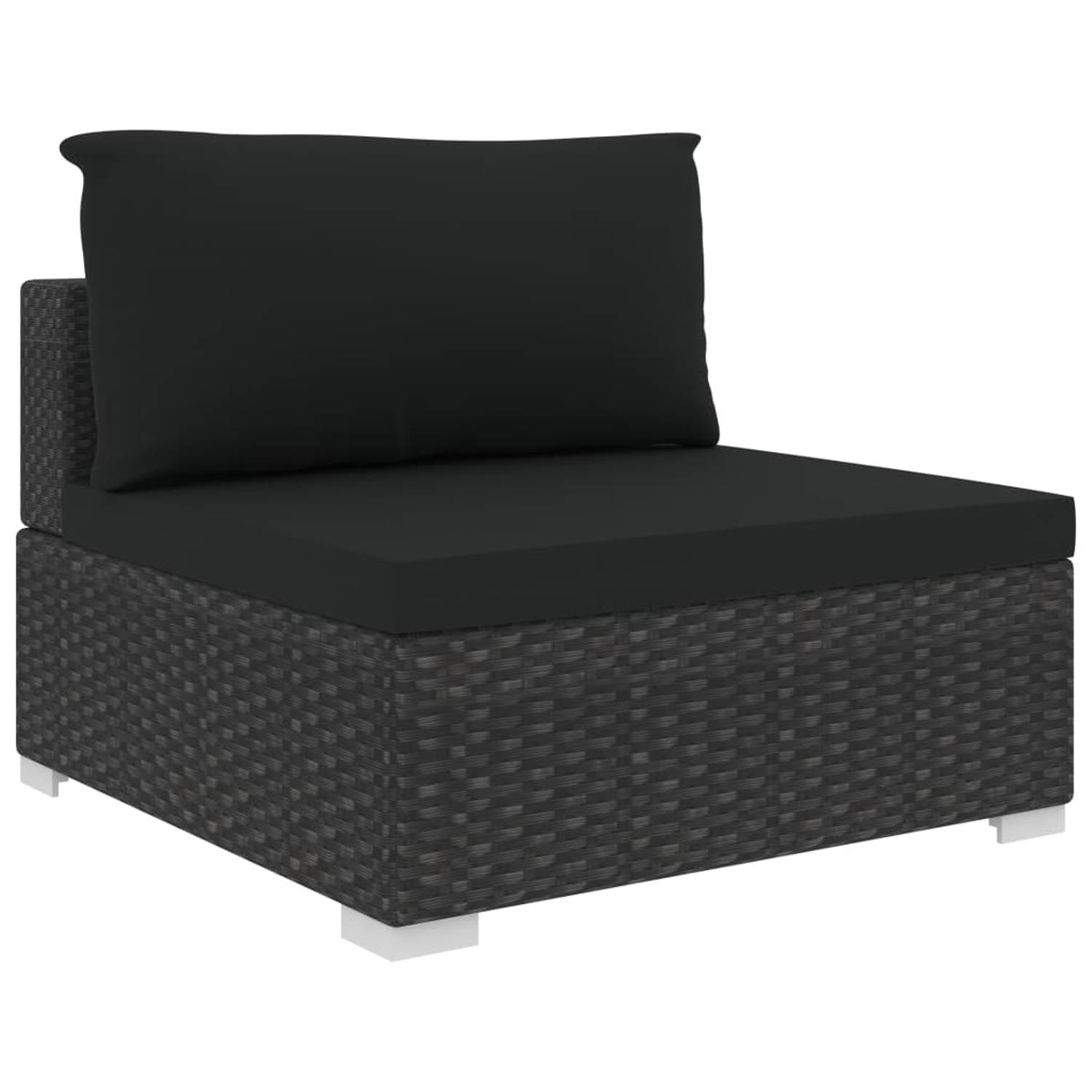 Vidaxl 5 Piece Garden Lounge Set With Cushions Poly Rattan Black Vidaxl 5 Piece Garden Lounge Set With Cushions Poly Rattan Black