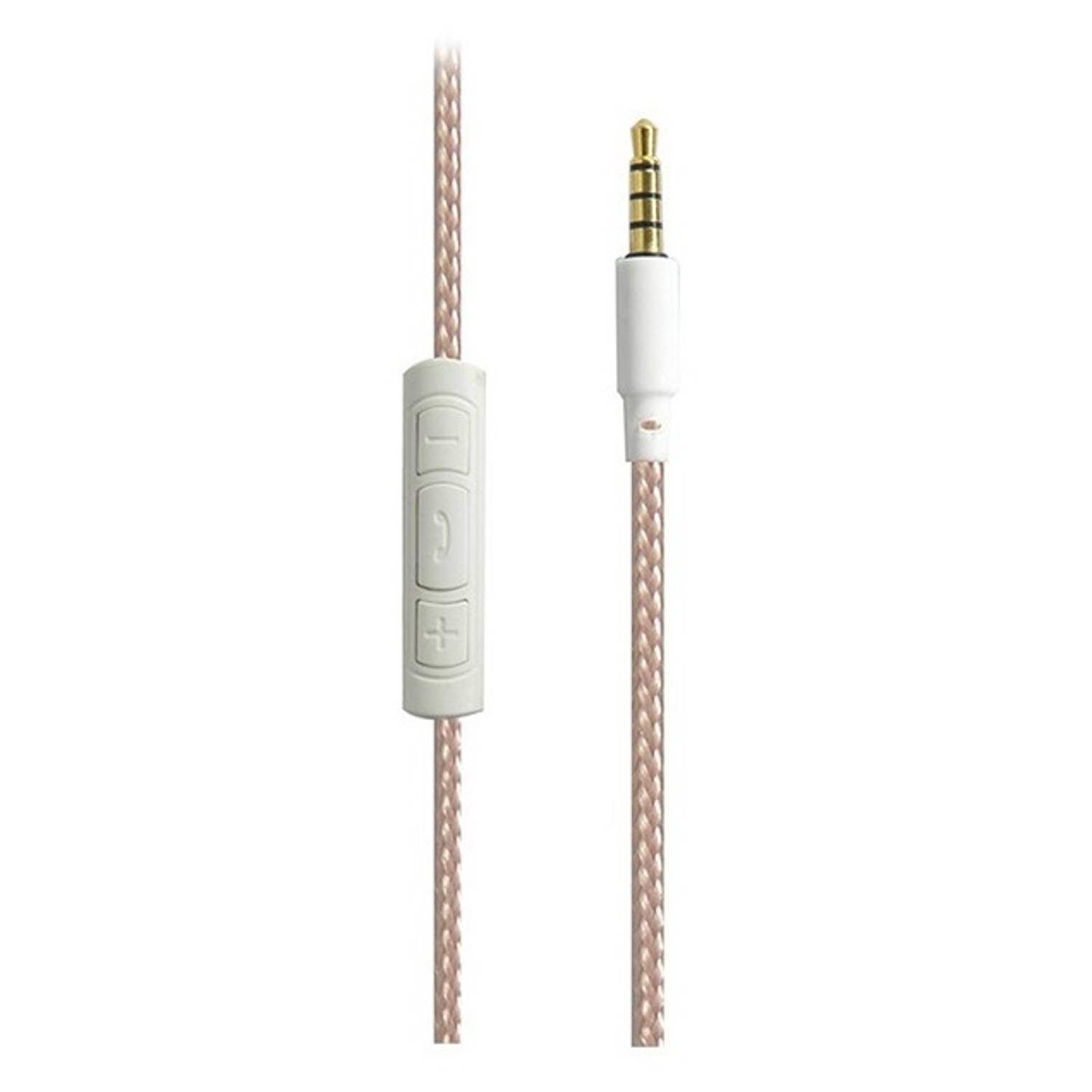 سماعة أذن مع ميكروفون و كابل منسوج 1.20 متر وردي/ذهبي We WEINTRANYR سماعة أذن مع ميكروفون و كابل منسوج 1.20 متر وردي/ذهبي We WEINTRANYR