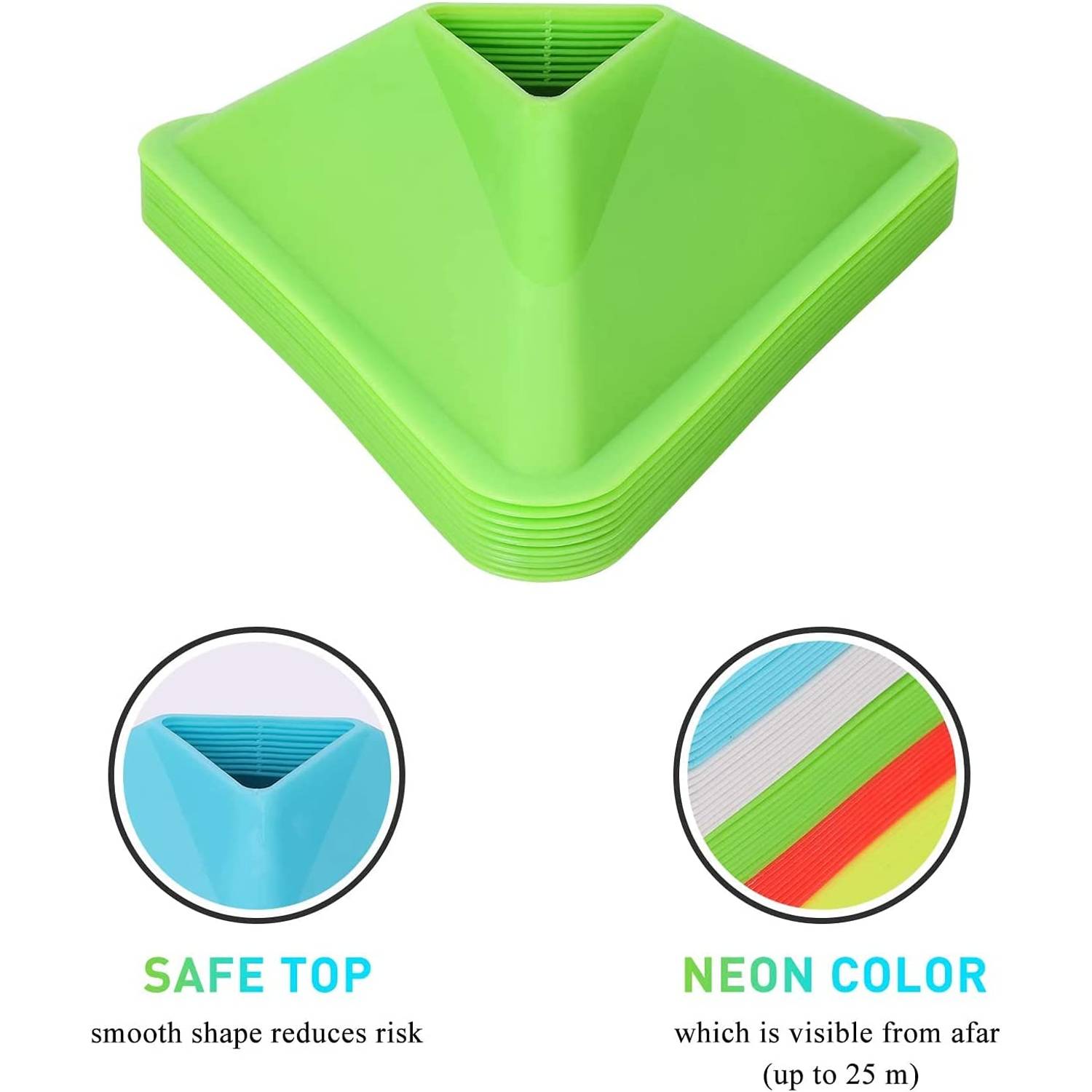 ULTIMAX Soccer Disc Cones, 25 Packs Agility Training Cones Multicolor Flexible Durable, Training Equipment for Football, Basketball, Agility, Field Marker, Spot Marker ULTIMAX Soccer Disc Cones, 25 Packs Agility Training Cones Multicolor Flexible Durable, Training Equipment for Football, Basketball, Agility, Field Marker, Spot Marker