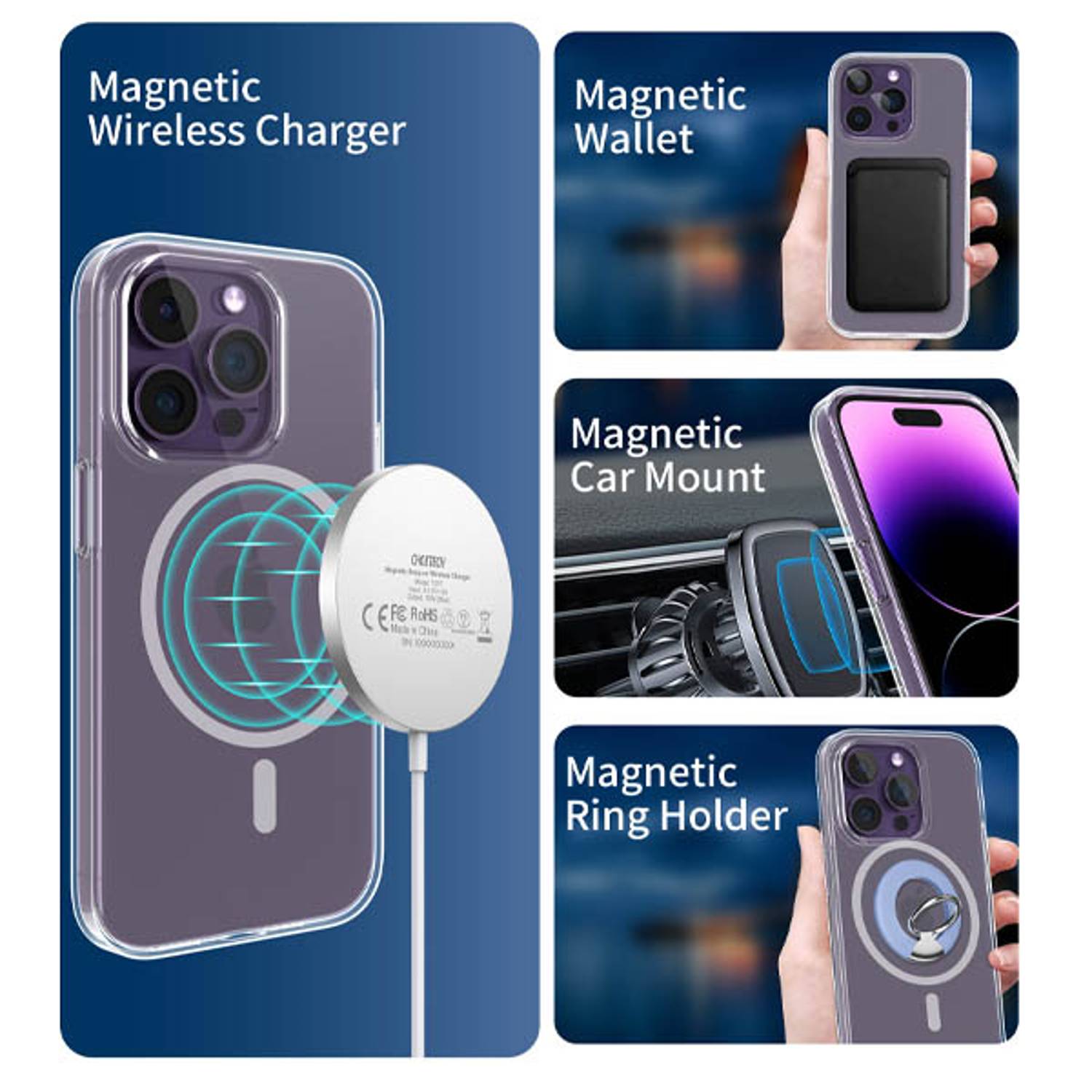 Choetech Magnetic Phone Case Transparent iPhone 14 Pro Choetech Magnetic Phone Case Transparent iPhone 14 Pro