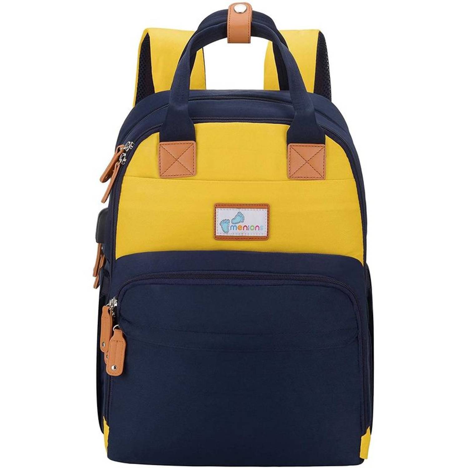 Menions Baby Diaper Changing Back Pack Black Yellow Menions Baby Diaper Changing Back Pack Black Yellow