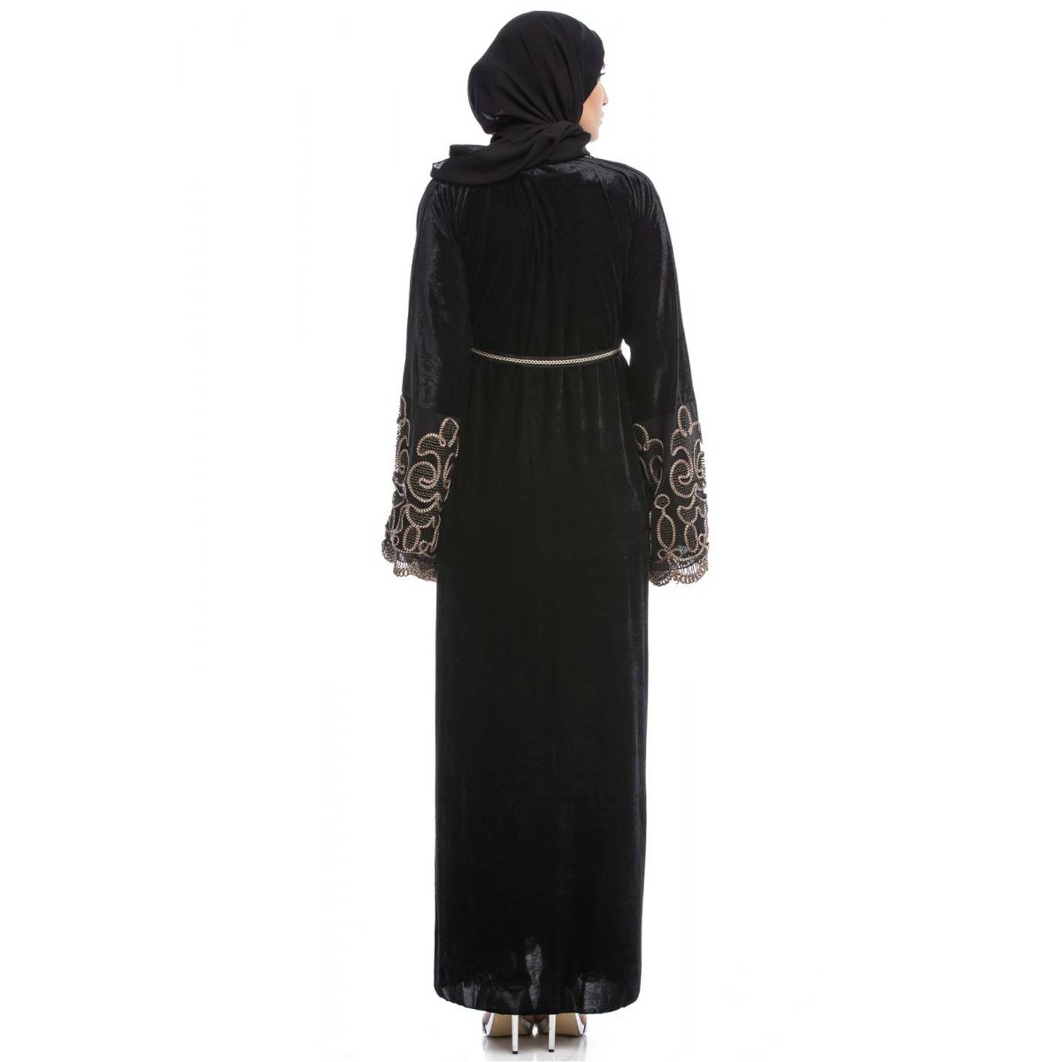 Look Style Casual Abaya with Matching Sheila Black/Gold Large - LS150150/L Look Style Casual Abaya with Matching Sheila Black/Gold Large - LS150150/L