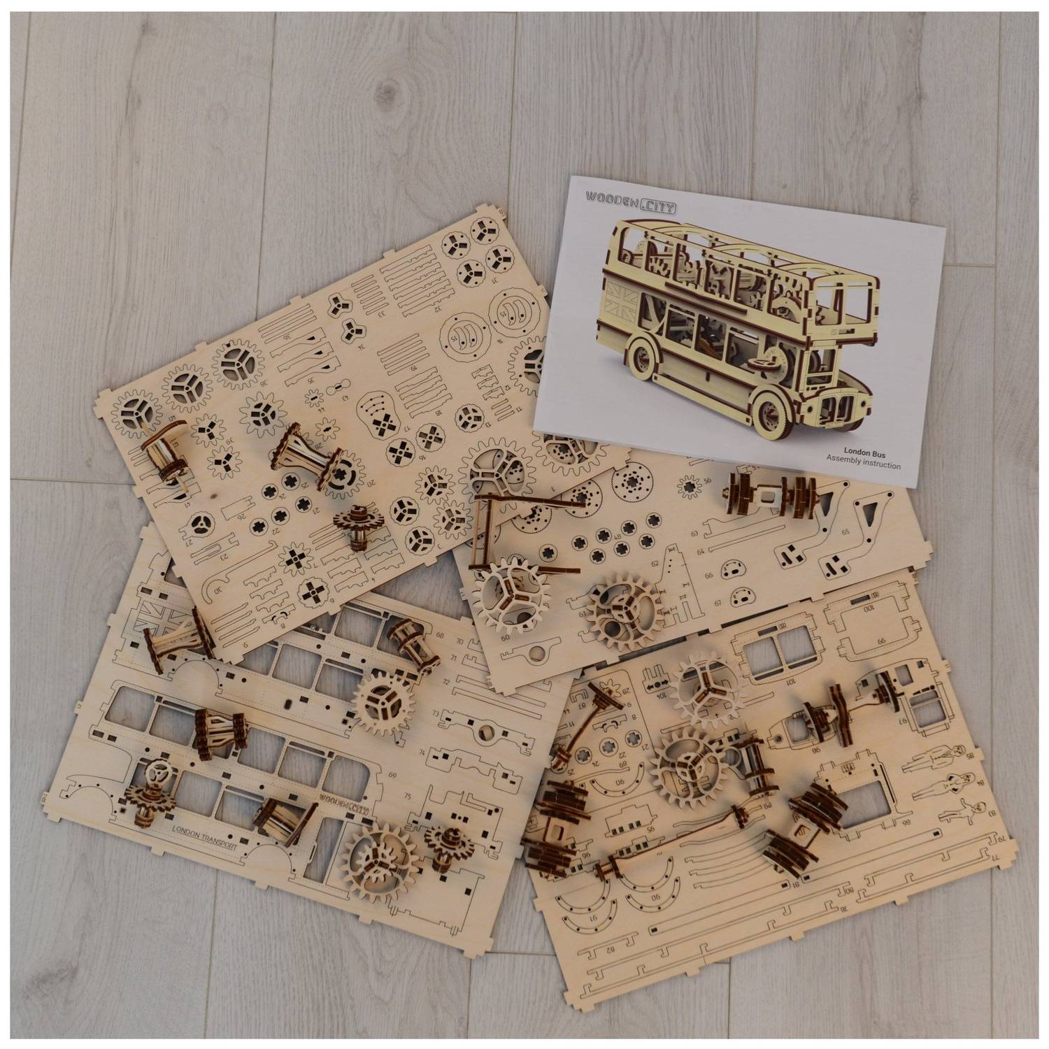 Wooden City London Bus 3D Mechanical Model Wooden City London Bus 3D Mechanical Model