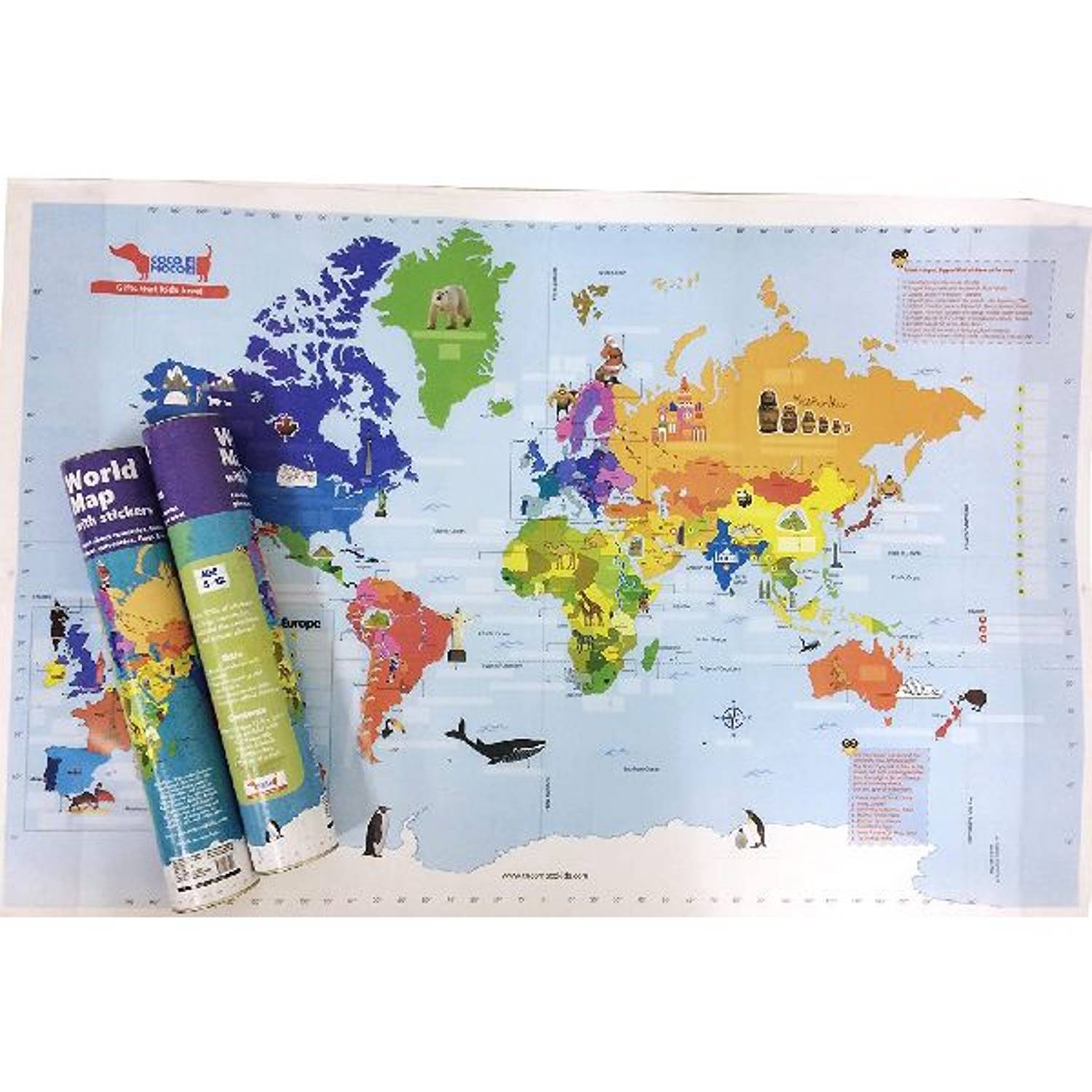 Cocomoco Kids Interactive World Map Kit Cocomoco Kids Interactive World Map Kit
