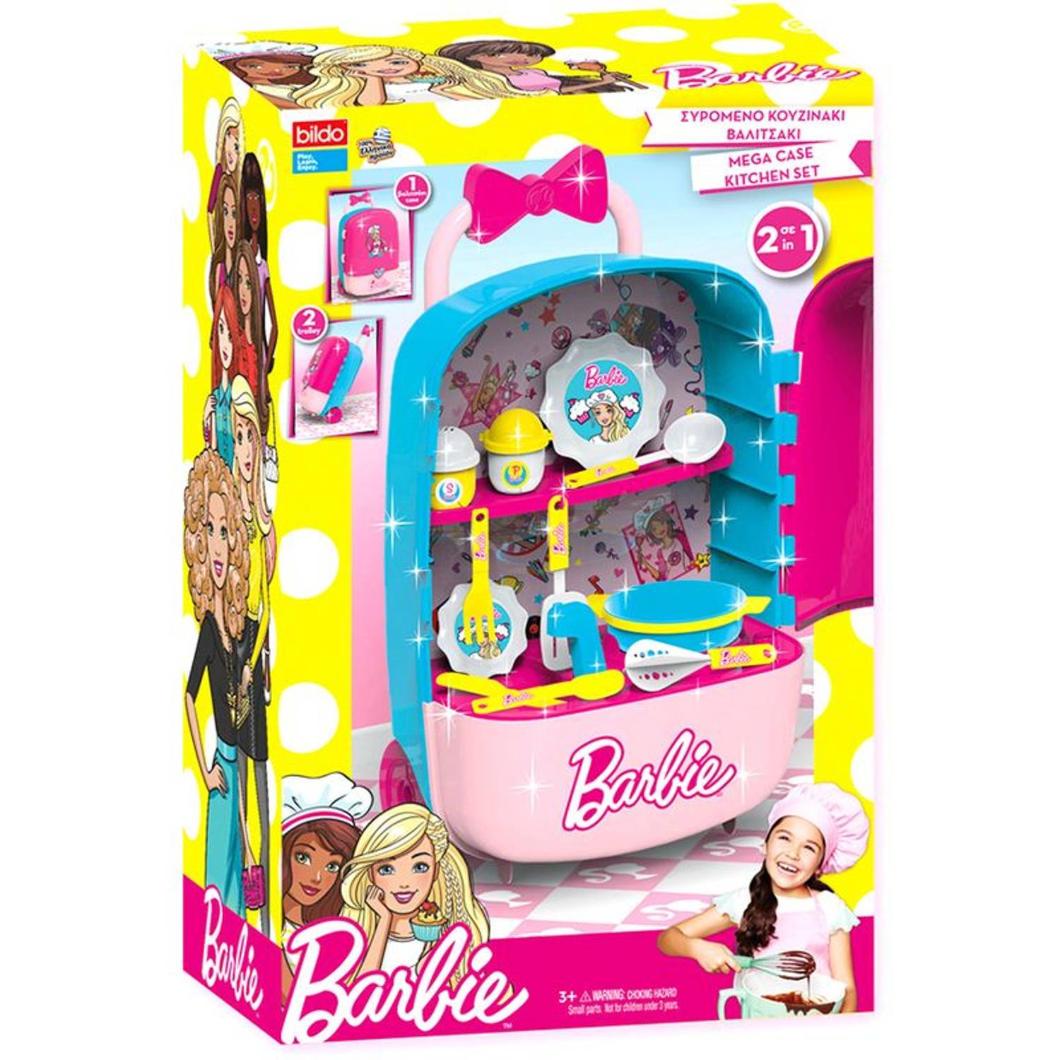 Barbie 2140 12-Piece Mega Case Trolley Kitchen Set 2in1 Toy Barbie 2140 12-Piece Mega Case Trolley Kitchen Set 2in1 Toy