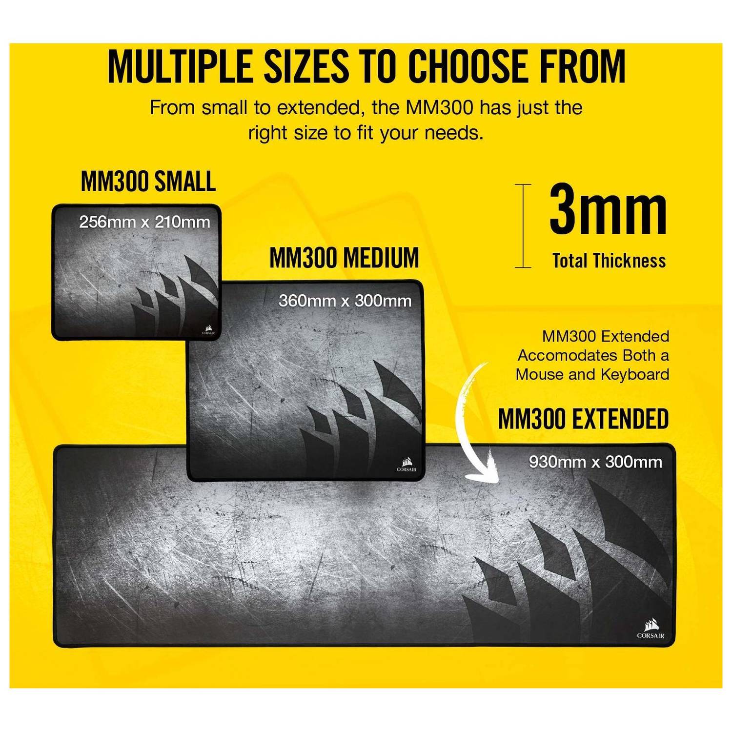 Corsair MM3300 Anti Fray Cloth Gaming Mouse Pad Extended CH-9000108-WW Corsair MM3300 Anti Fray Cloth Gaming Mouse Pad Extended CH-9000108-WW