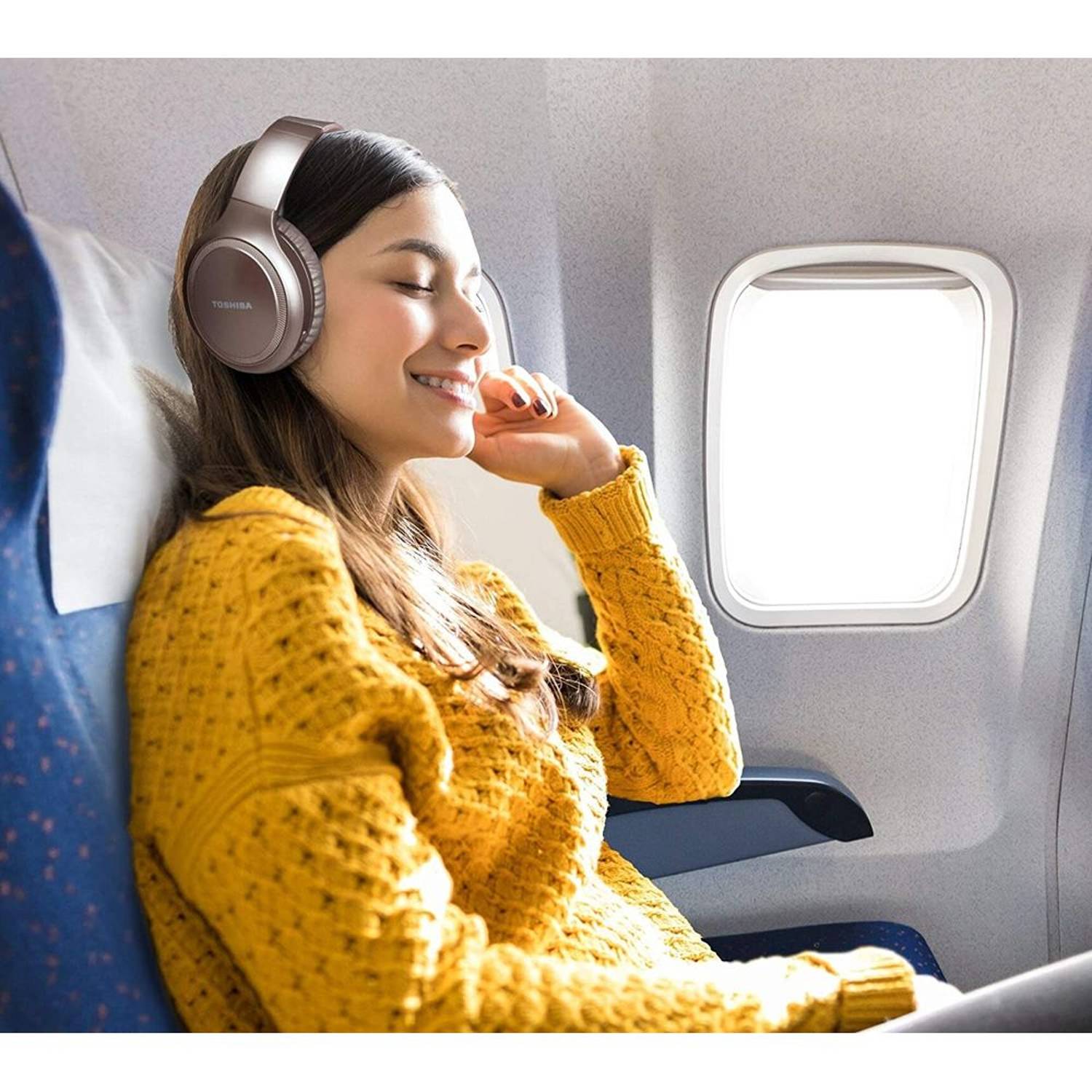 توشيبا RZE BT1200H سماعة لاسلكية فوق الأذن لإلغاء الضوضاء ذهبي وردي توشيبا RZE BT1200H سماعة لاسلكية فوق الأذن لإلغاء الضوضاء ذهبي وردي