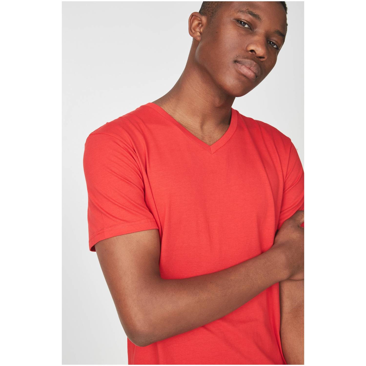 Cotton On Essential Vee Neck Red Large Cotton On Essential Vee Neck Red Large