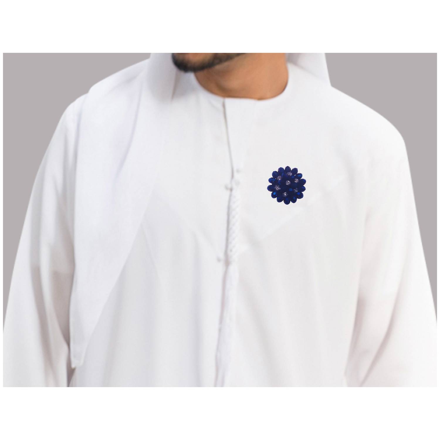 Soko Mesh Handcrafted Flower Boutonniere Blue & Silver For Men Soko Mesh Handcrafted Flower Boutonniere Blue & Silver For Men