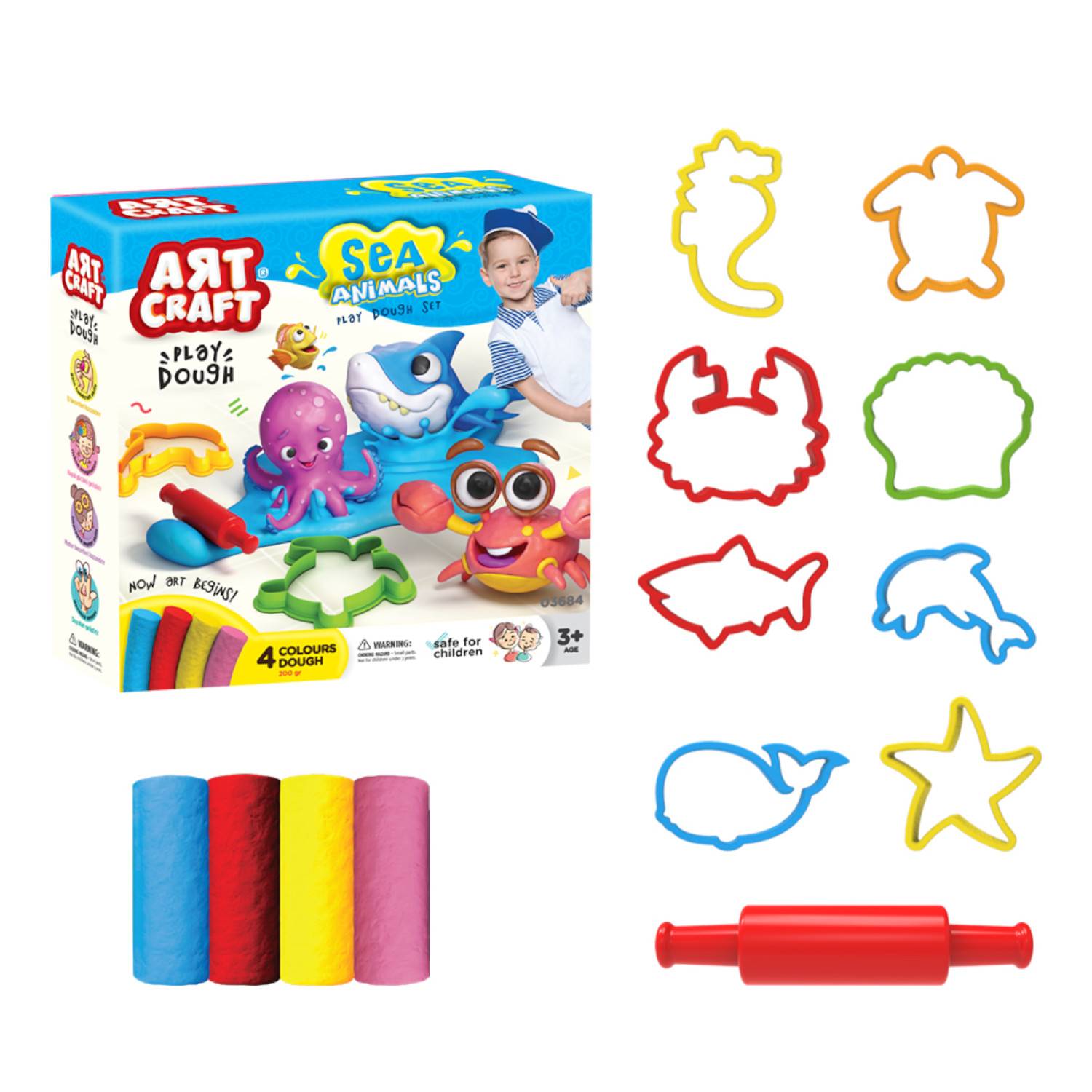 Dede Sea Animals Dough Set 200 Gr Dede Sea Animals Dough Set 200 Gr