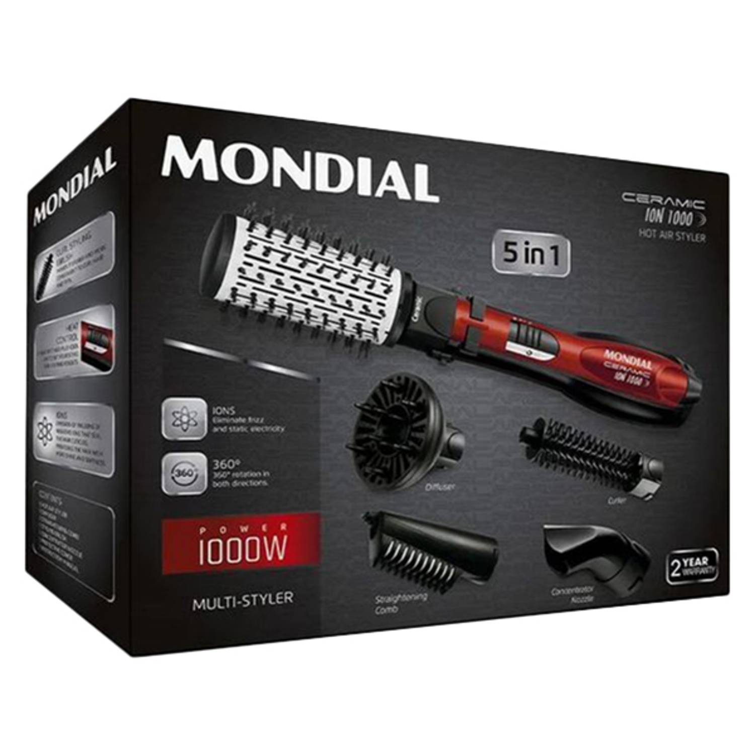 Mondial Rotating Hair Brush 1200 Watts ER05379601 Mondial Rotating Hair Brush 1200 Watts ER05379601