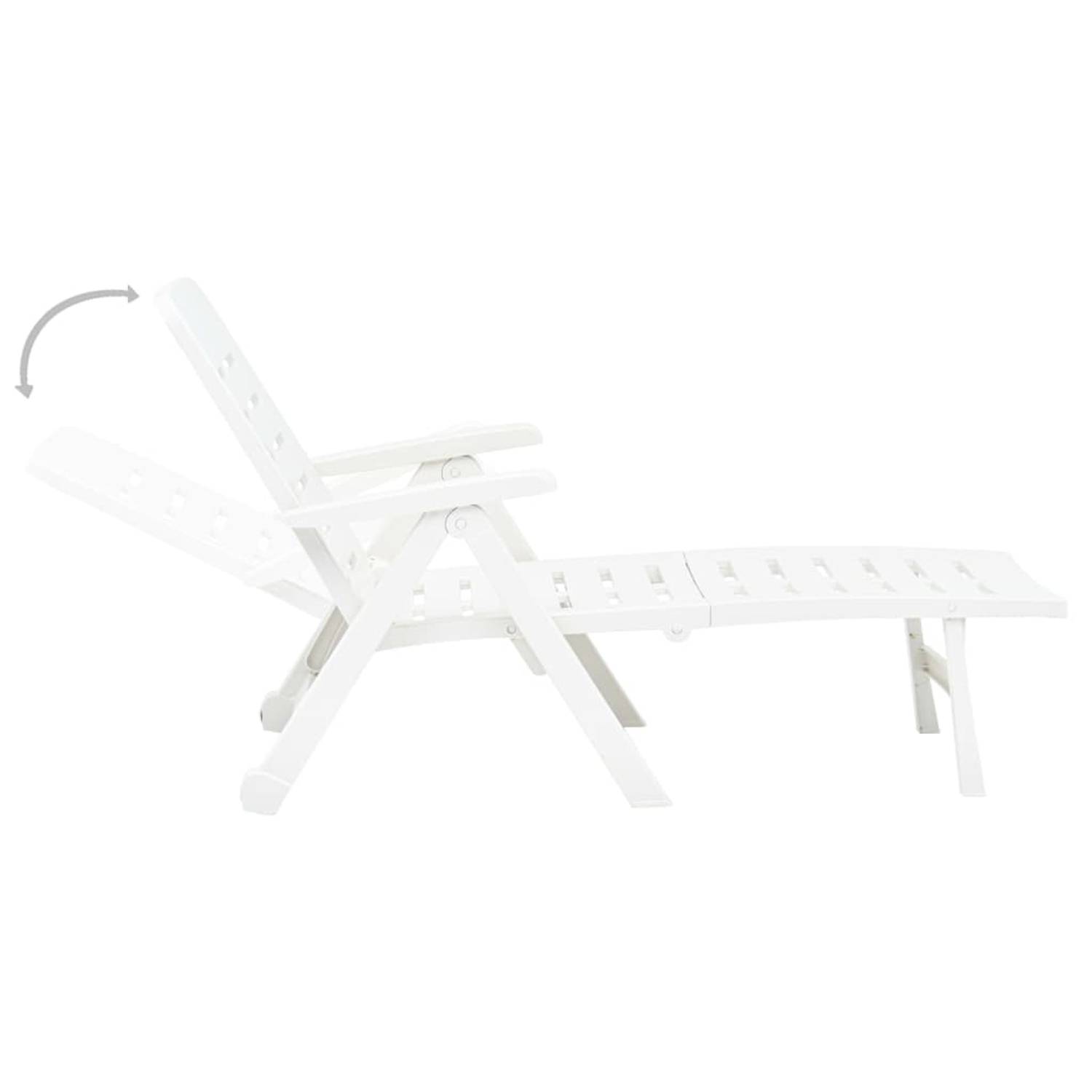 vidaXL Folding Sun Lounger Plastic White vidaXL Folding Sun Lounger Plastic White
