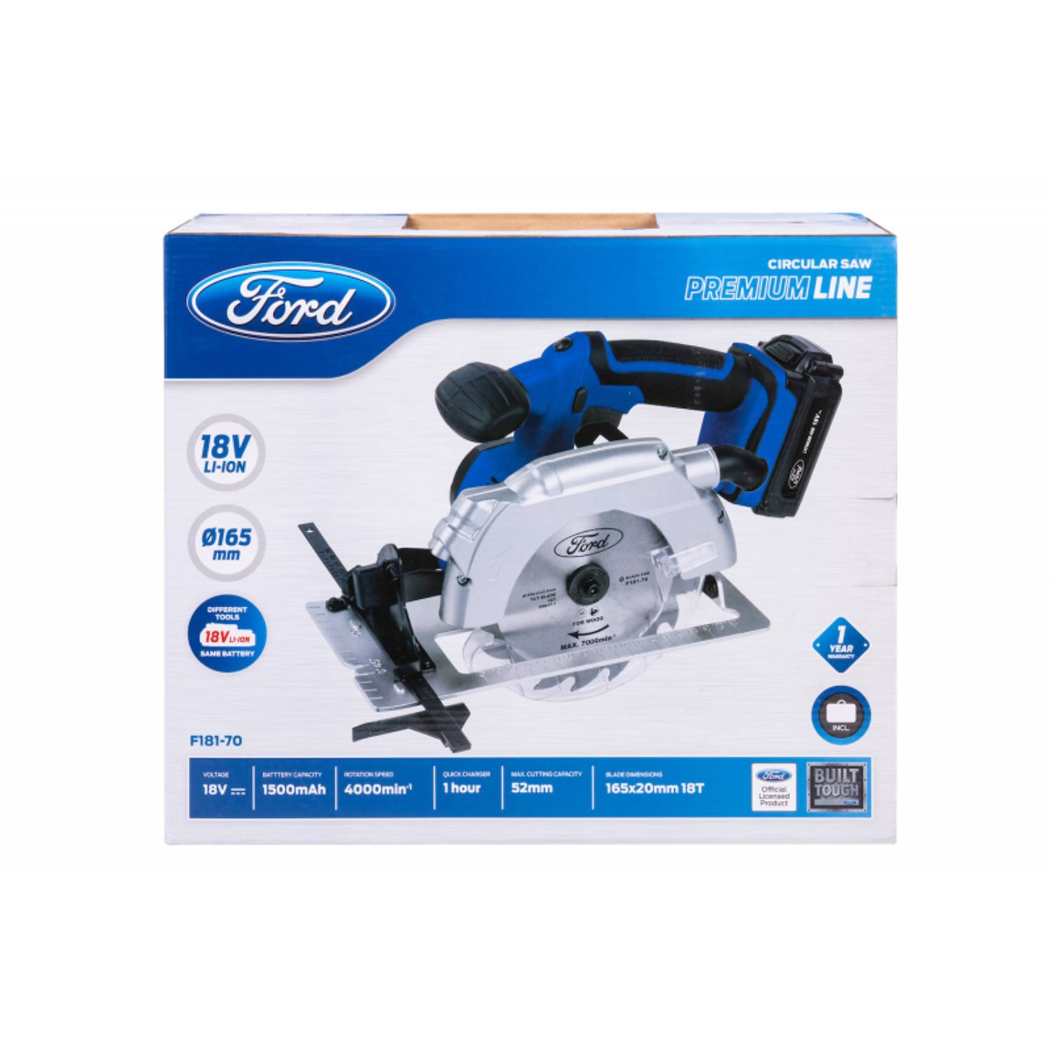 Ford F181-70 18V Li-ion Cordless Circular Saw Ford F181-70 18V Li-ion Cordless Circular Saw