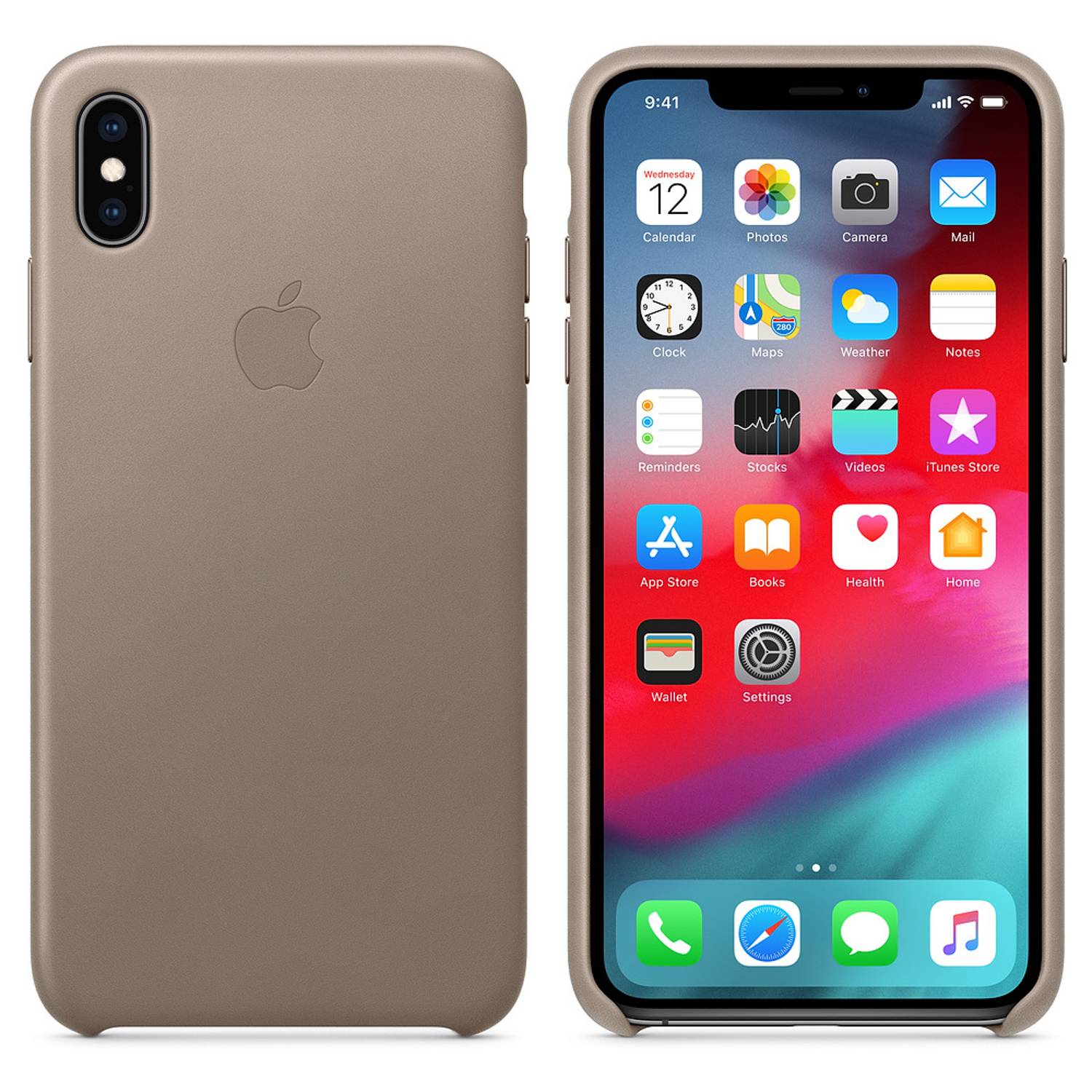 Apple Leather Case Taupe For iPhone XS Apple Leather Case Taupe For iPhone XS