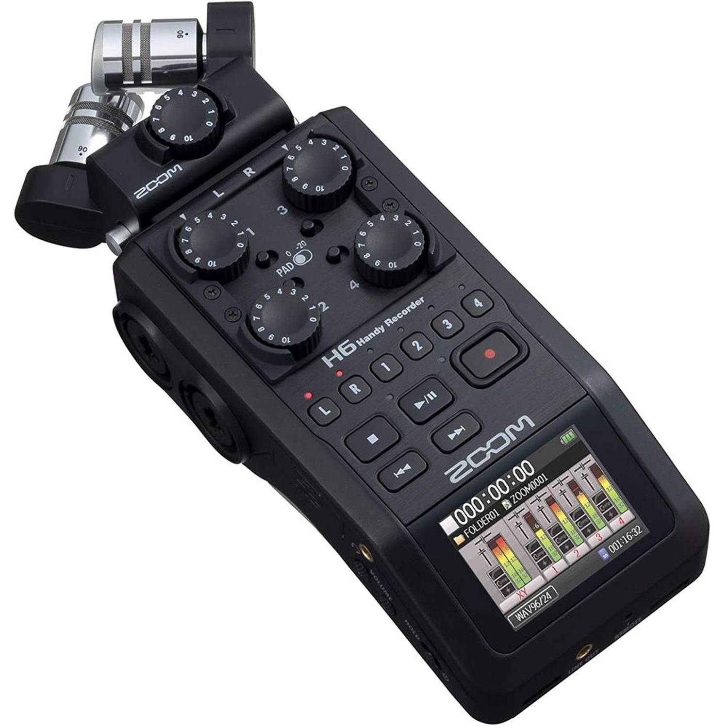 Zoom H6 H6BLK220GL Versatile & Portable Six Track Handy Recorder Black Zoom H6 H6BLK220GL Versatile & Portable Six Track Handy Recorder Black