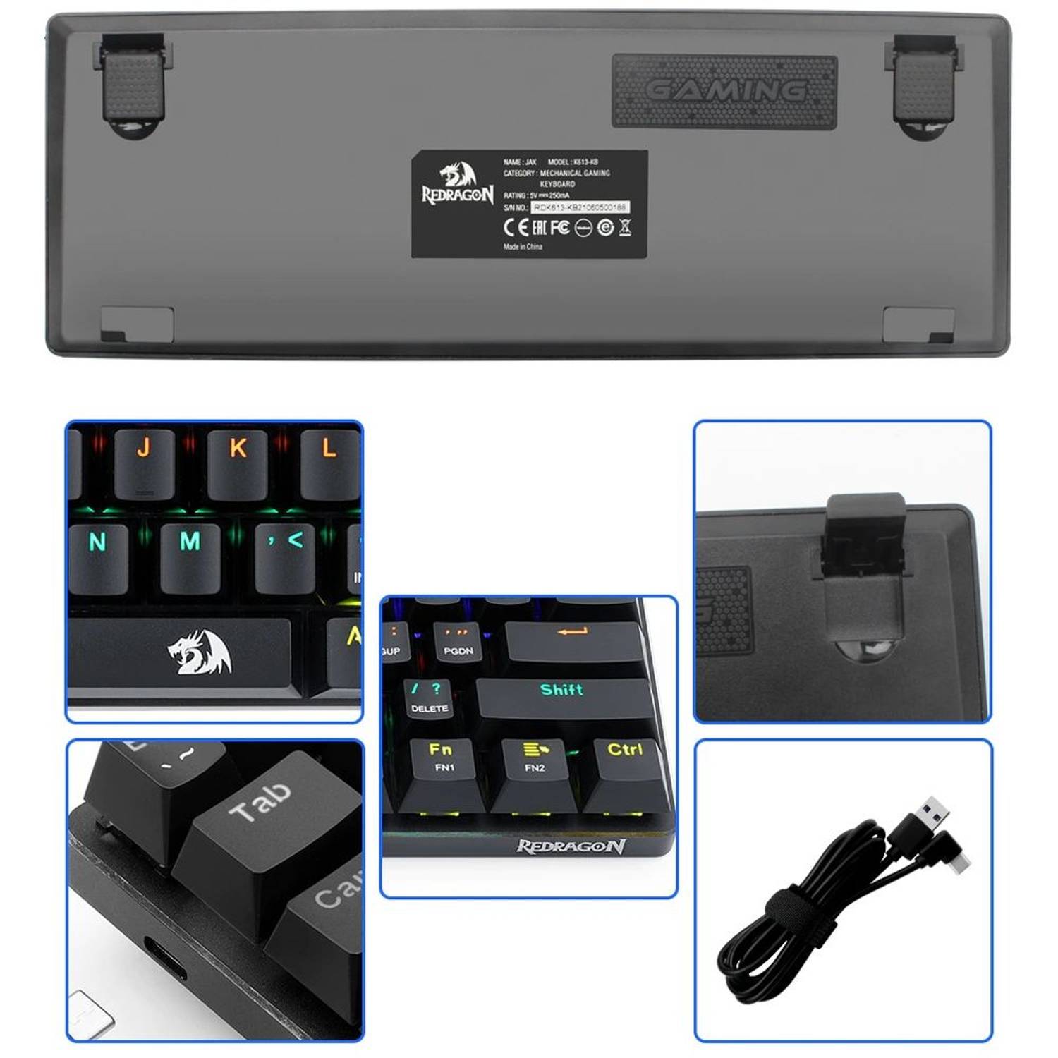 Redragon Jax Gaming Mechanical Keyboard With Brown Switch Black Redragon Jax Gaming Mechanical Keyboard With Brown Switch Black