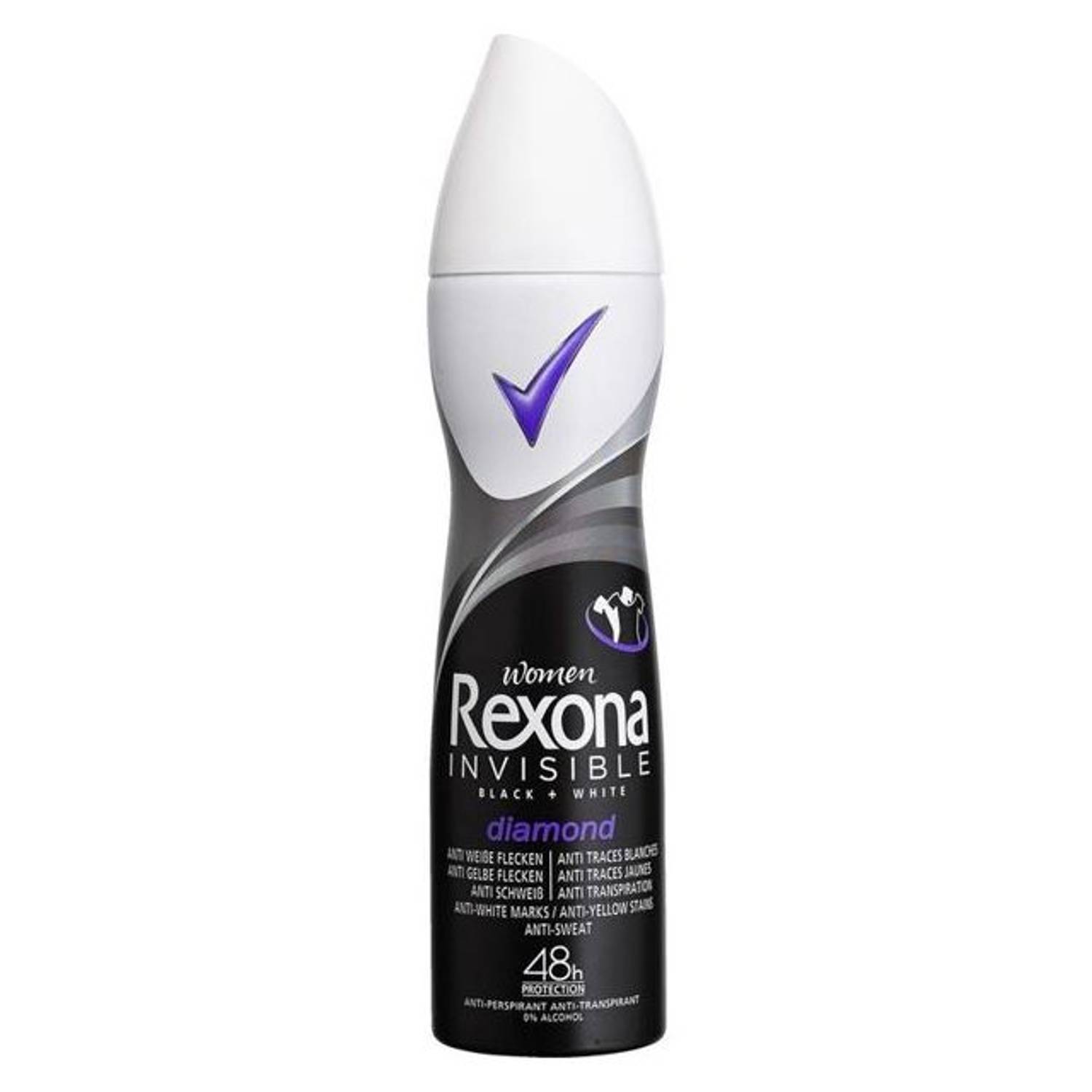 Rexona Invisible Black + White Diamond Deo Spray For Women 200ml Rexona Invisible Black + White Diamond Deo Spray For Women 200ml