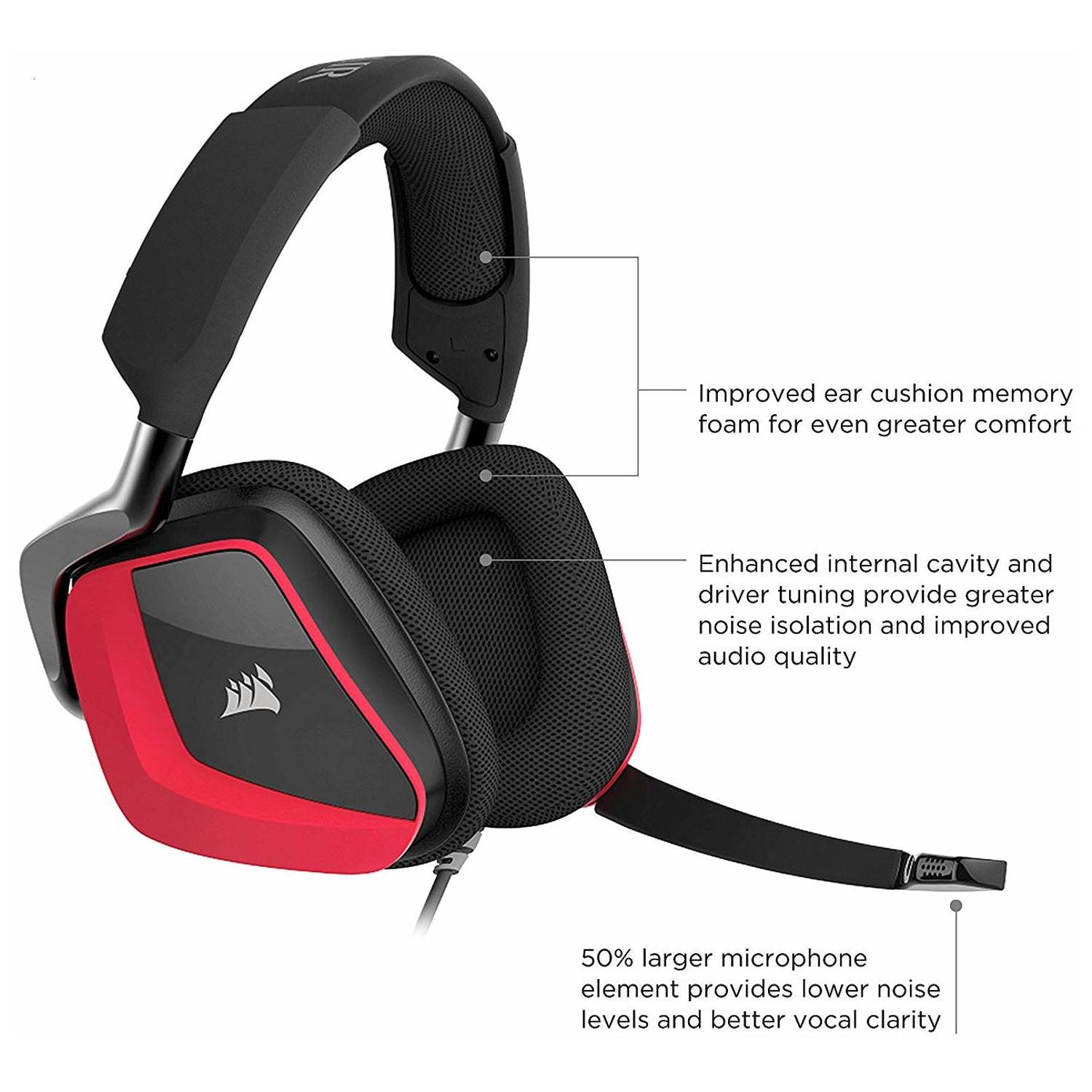 Corsair VOID PRO Surround Premium Gaming Headset Red CA-9011157-NA Corsair VOID PRO Surround Premium Gaming Headset Red CA-9011157-NA