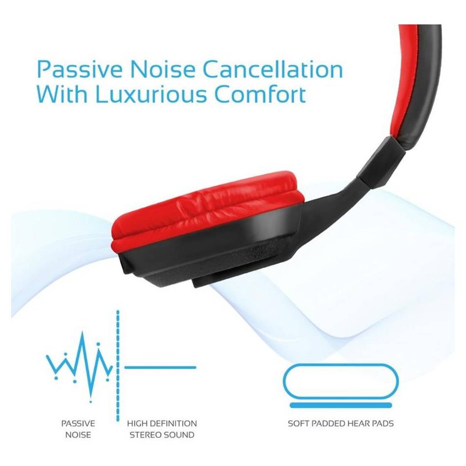 Promate Rechargeable Over-Ear Wireless Stereo Headset with Hi-Fi Sound Red Promate Rechargeable Over-Ear Wireless Stereo Headset with Hi-Fi Sound Red