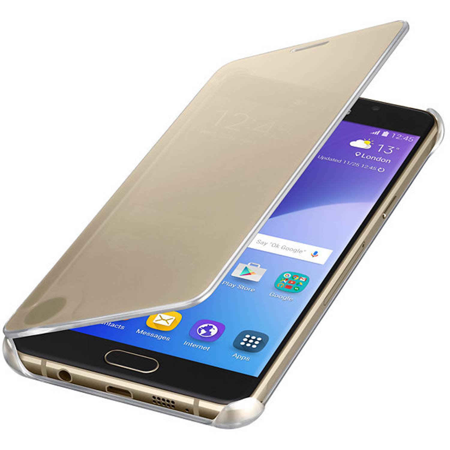 Samsung EFZA510CFEGWW Clear View Cover Gold For Galaxy A5 2016 Samsung EFZA510CFEGWW Clear View Cover Gold For Galaxy A5 2016