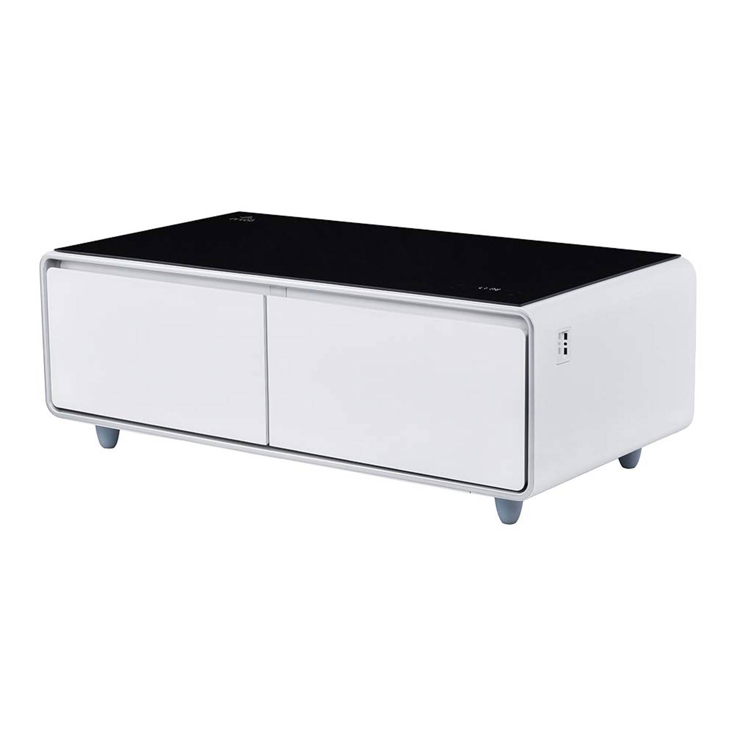 evvoli Smart Touch Table With Two Refrigerating Doors, Bluetooth, Music Player, USB Charger, AUX, White EVRFS-130LW evvoli Smart Touch Table With Two Refrigerating Doors, Bluetooth, Music Player, USB Charger, AUX, White EVRFS-130LW