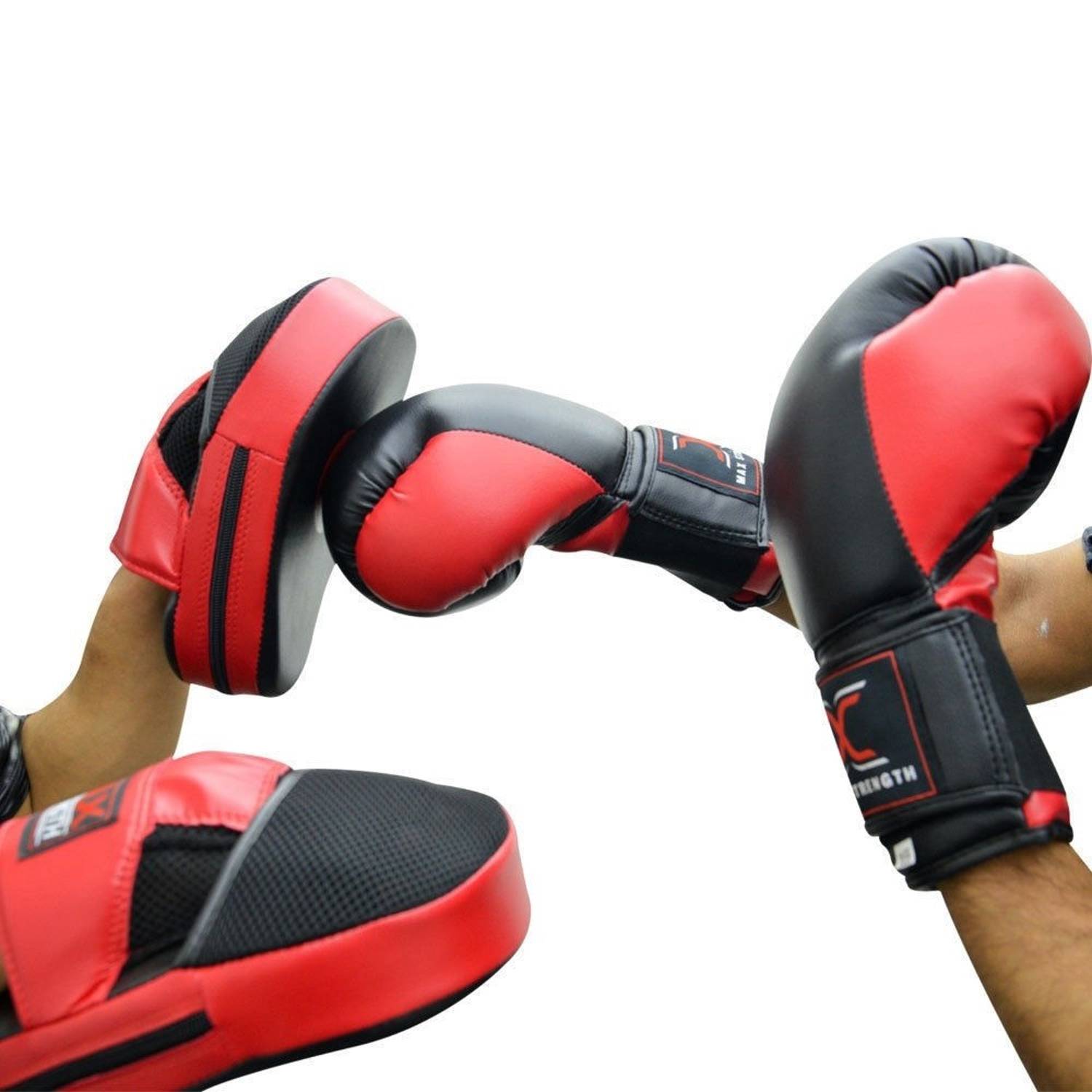 Max Strength Focus Pads Hook & Jab Mitts MMA Training Boxing Gloves Pink/White Max Strength Focus Pads Hook & Jab Mitts MMA Training Boxing Gloves Pink/White