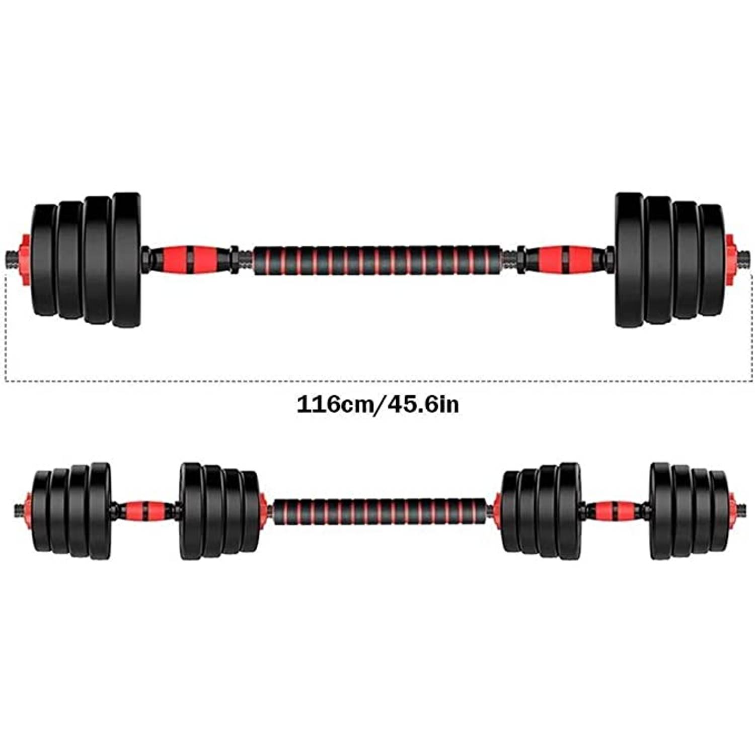 Ultimax Dumbbell And Barbell Set Weightlifting Fitness Black Cement Steel Rubber Adjustable Dumbbell With Connecting Rod/barbell Set 2 In 1-30kg Ultimax Dumbbell And Barbell Set Weightlifting Fitness Black Cement Steel Rubber Adjustable Dumbbell With Connecting Rod/barbell Set 2 In 1-30kg