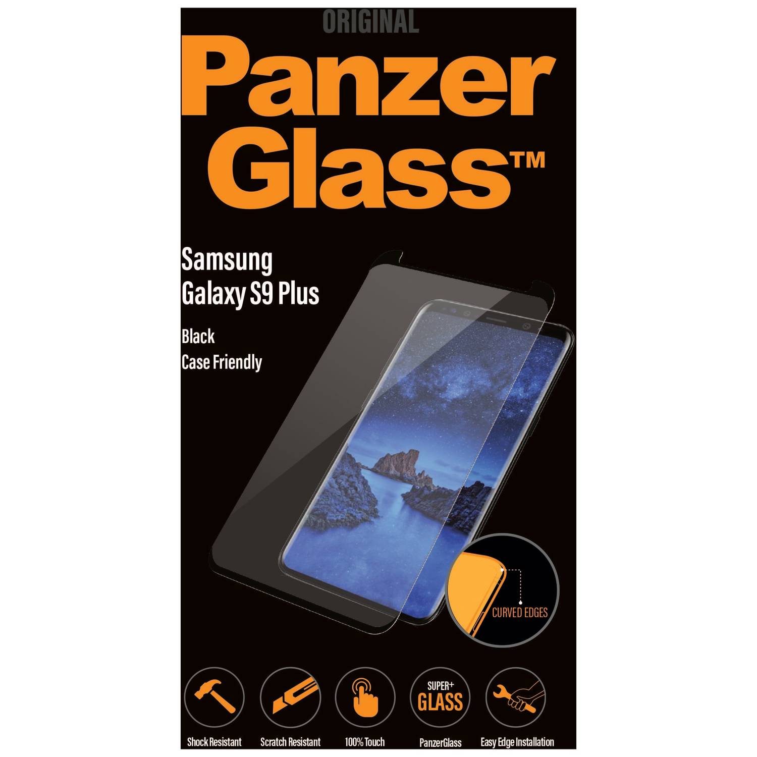Panzerglass Case Friendly Tempered Glass Screen Protector Black For Galaxy S9 Plus - PG7143 Panzerglass Case Friendly Tempered Glass Screen Protector Black For Galaxy S9 Plus - PG7143