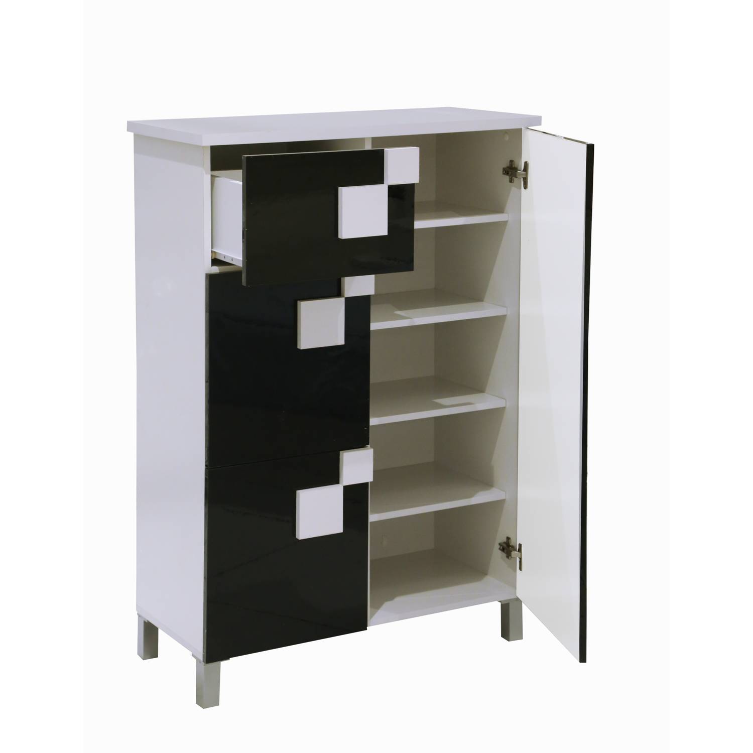 Cubic Shoe Cabinet White & Black Cubic Shoe Cabinet White & Black